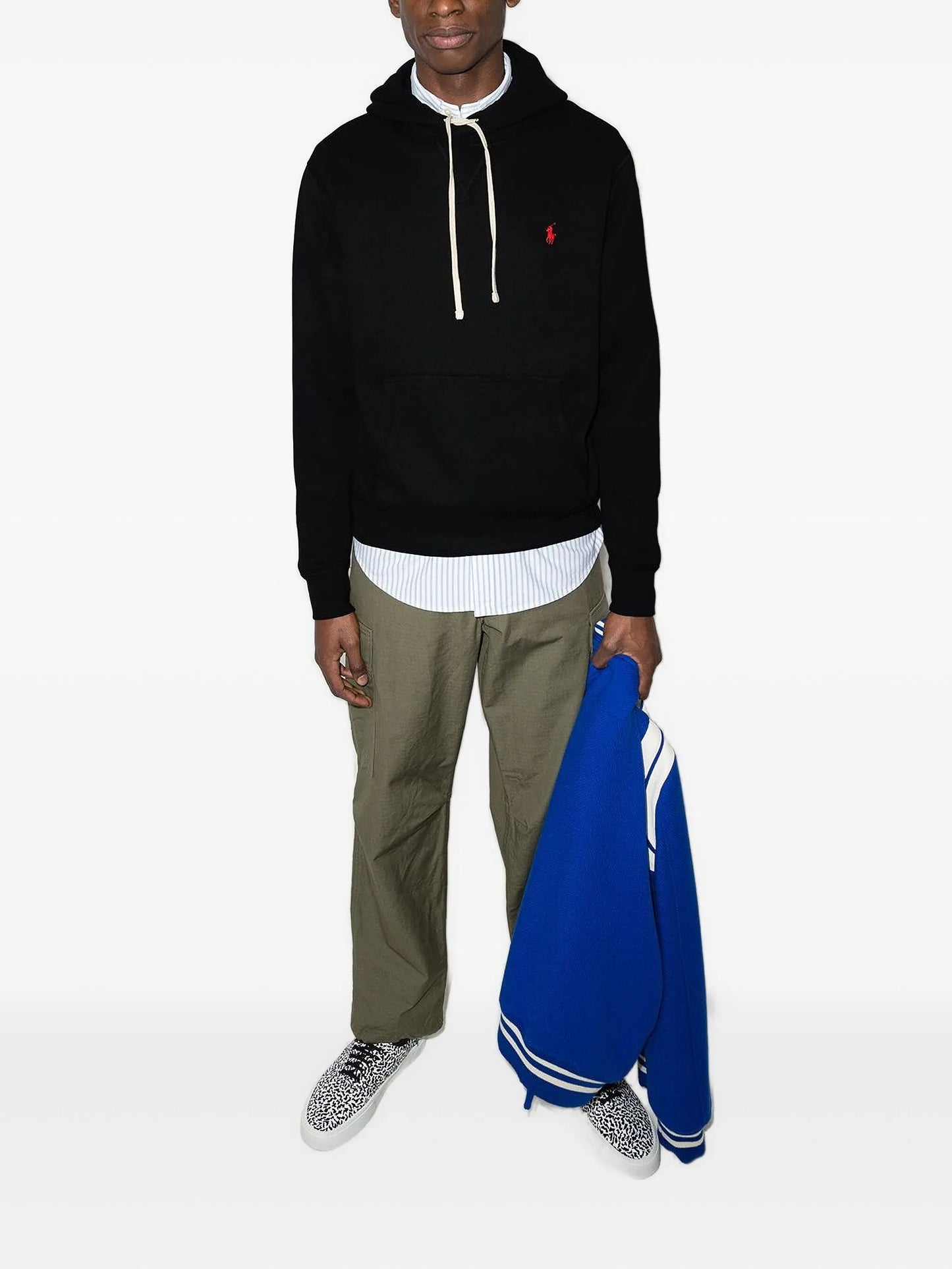 embroidered logo hooded sweatshirt