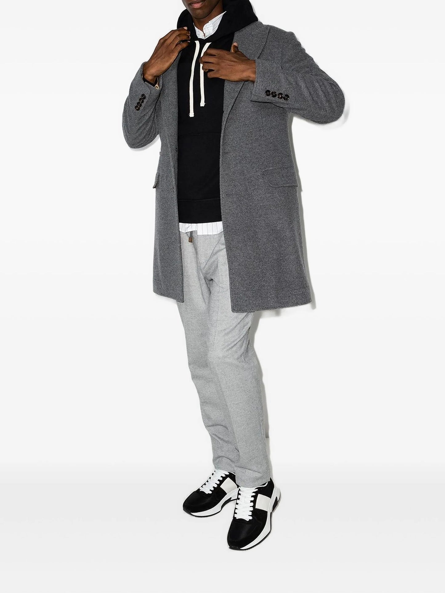 embroidered logo hooded sweatshirt