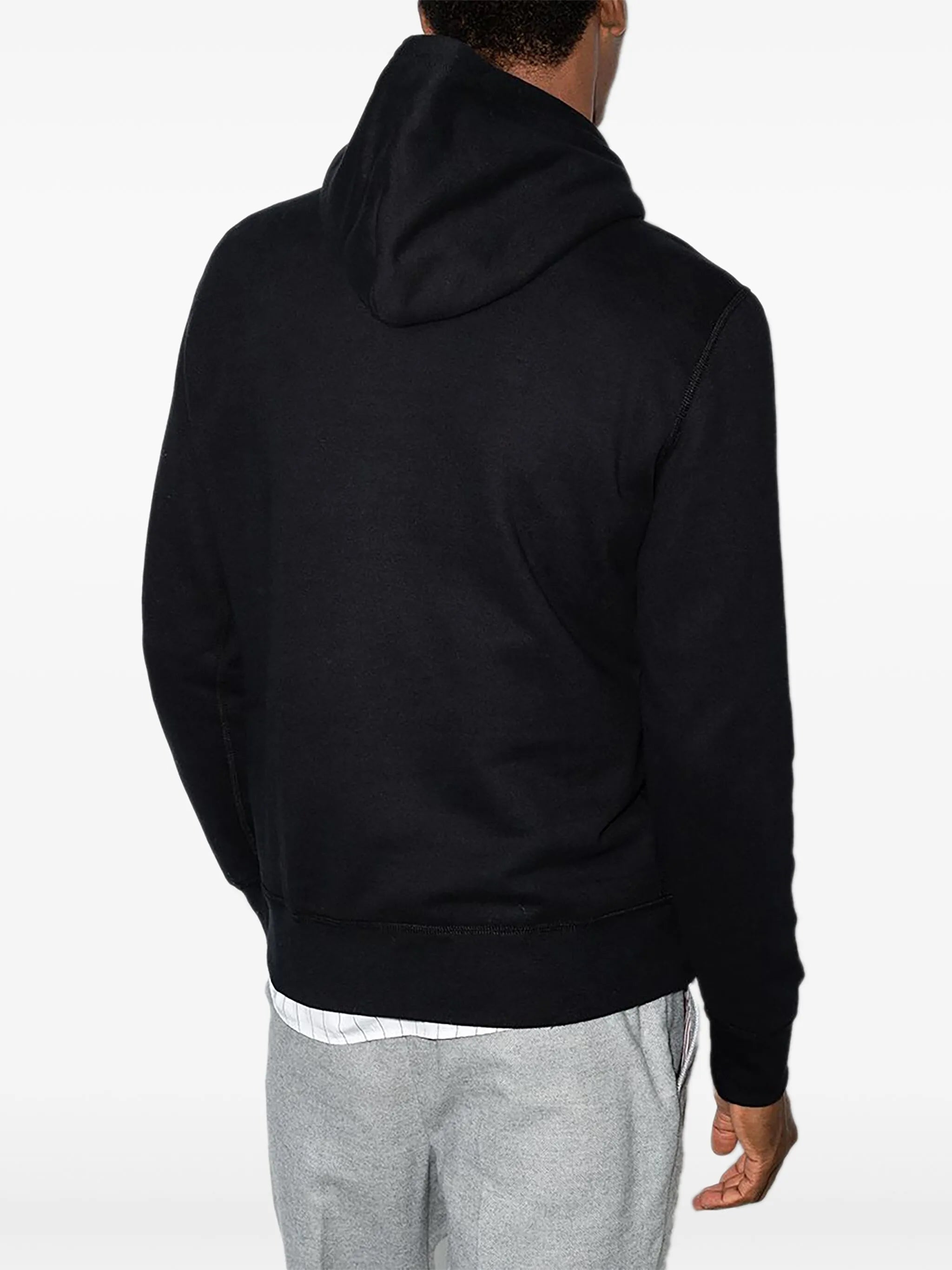embroidered logo hooded sweatshirt