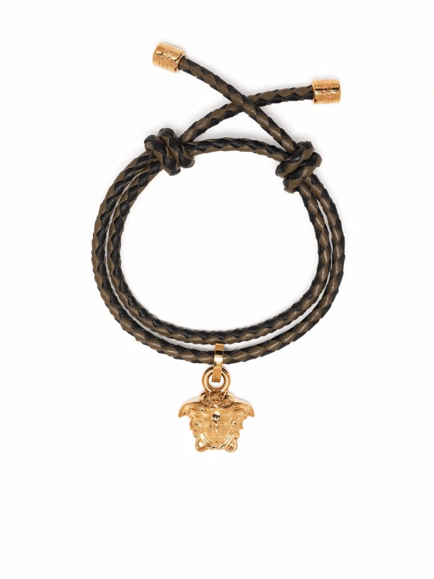 Medusa head charm braided bracelet