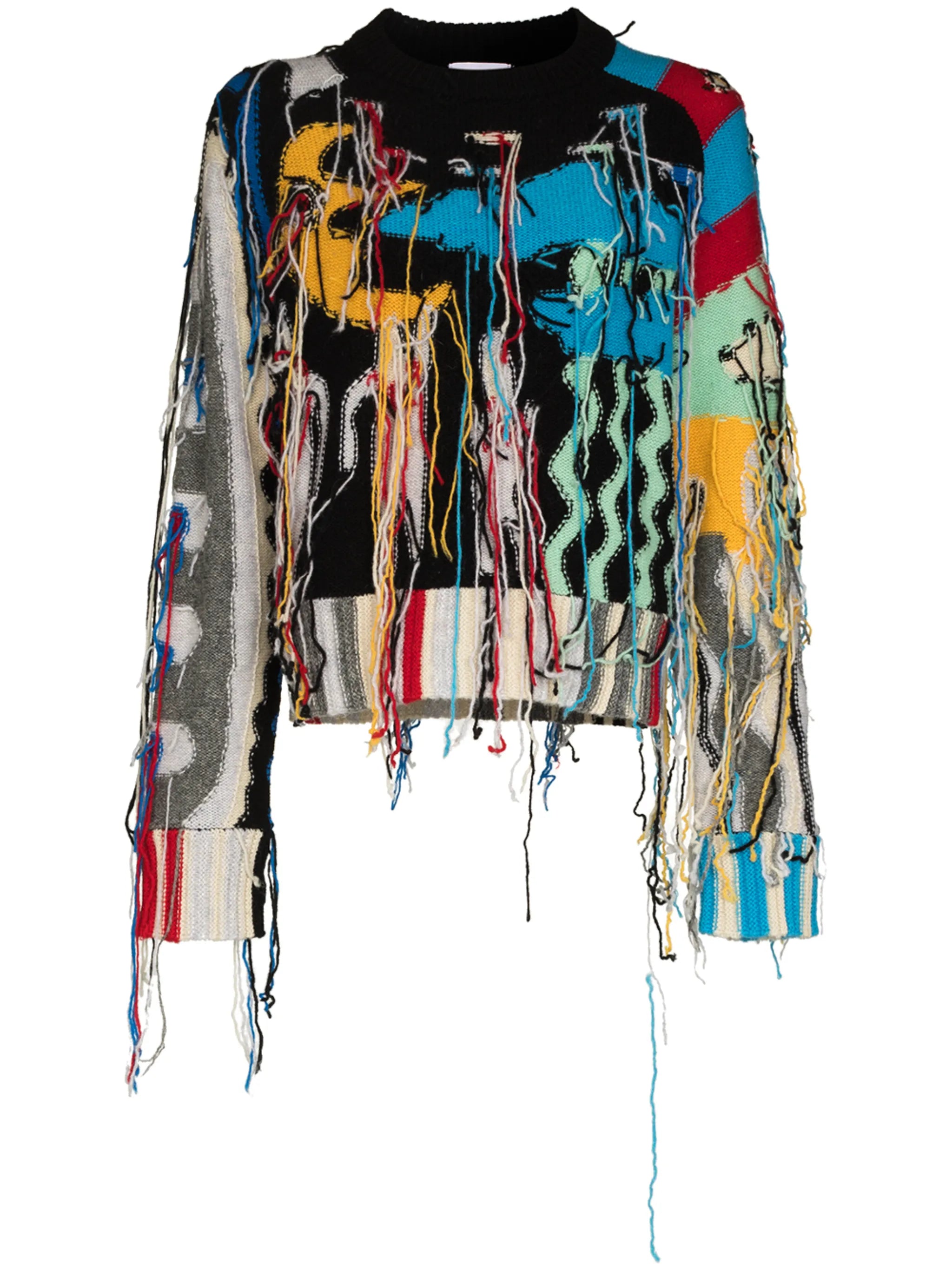 Guddle patchwork fringed jumper