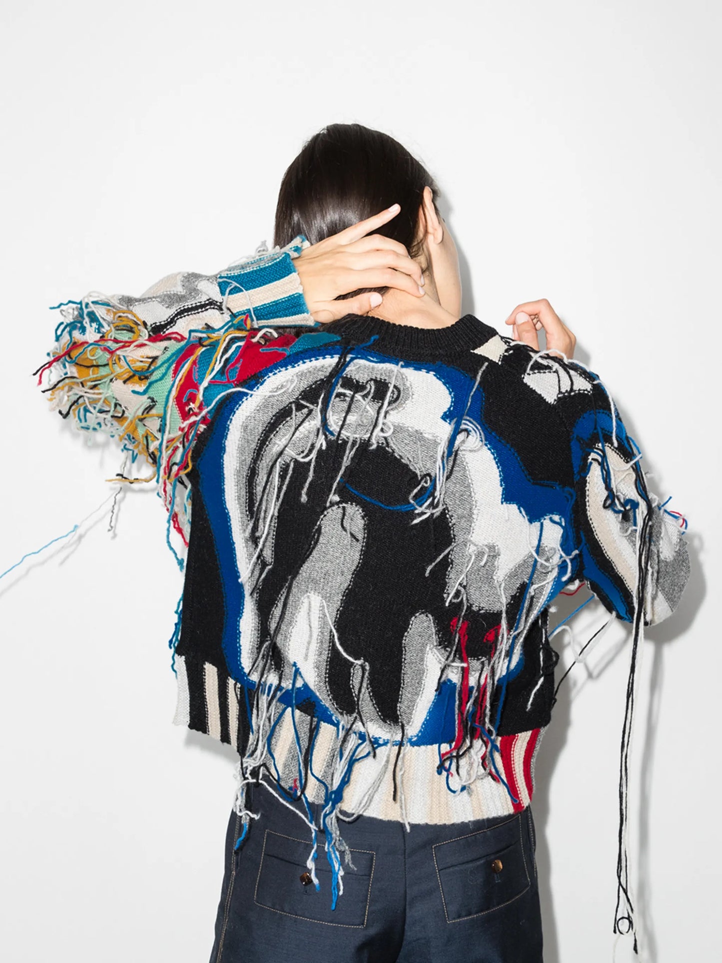 Guddle patchwork fringed jumper