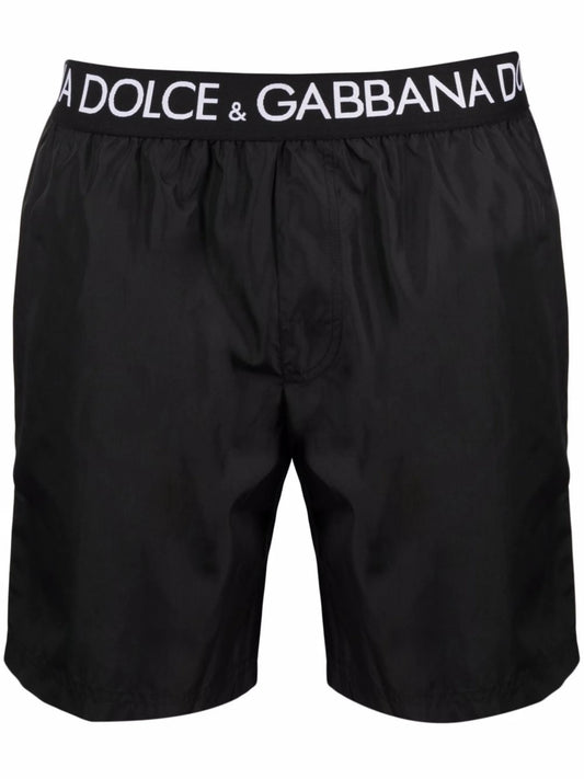 logo-waistband swim shorts