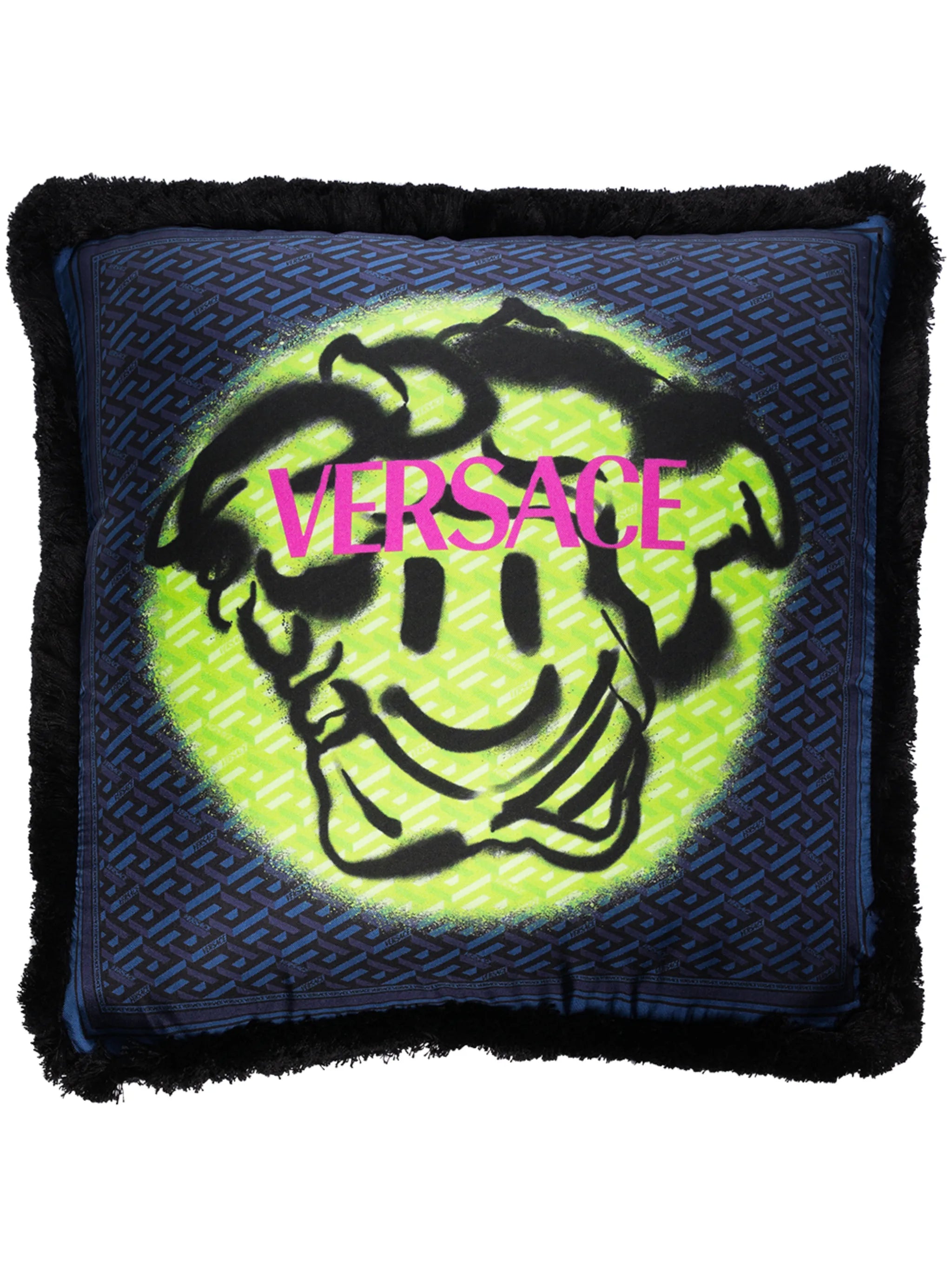 double-sided monogram logo cushion