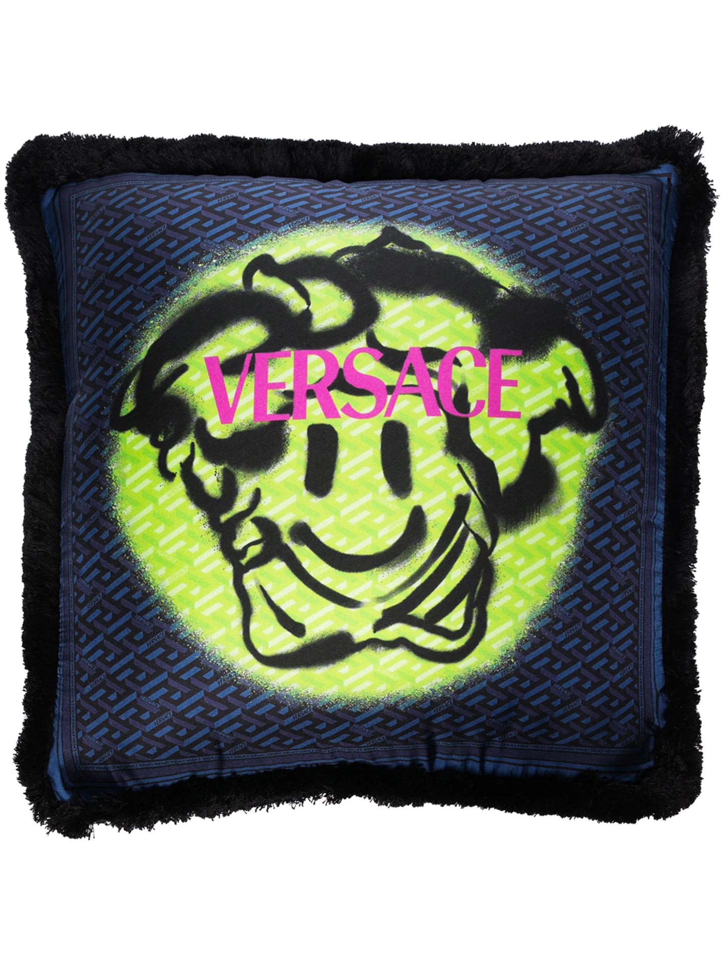 double-sided monogram logo cushion