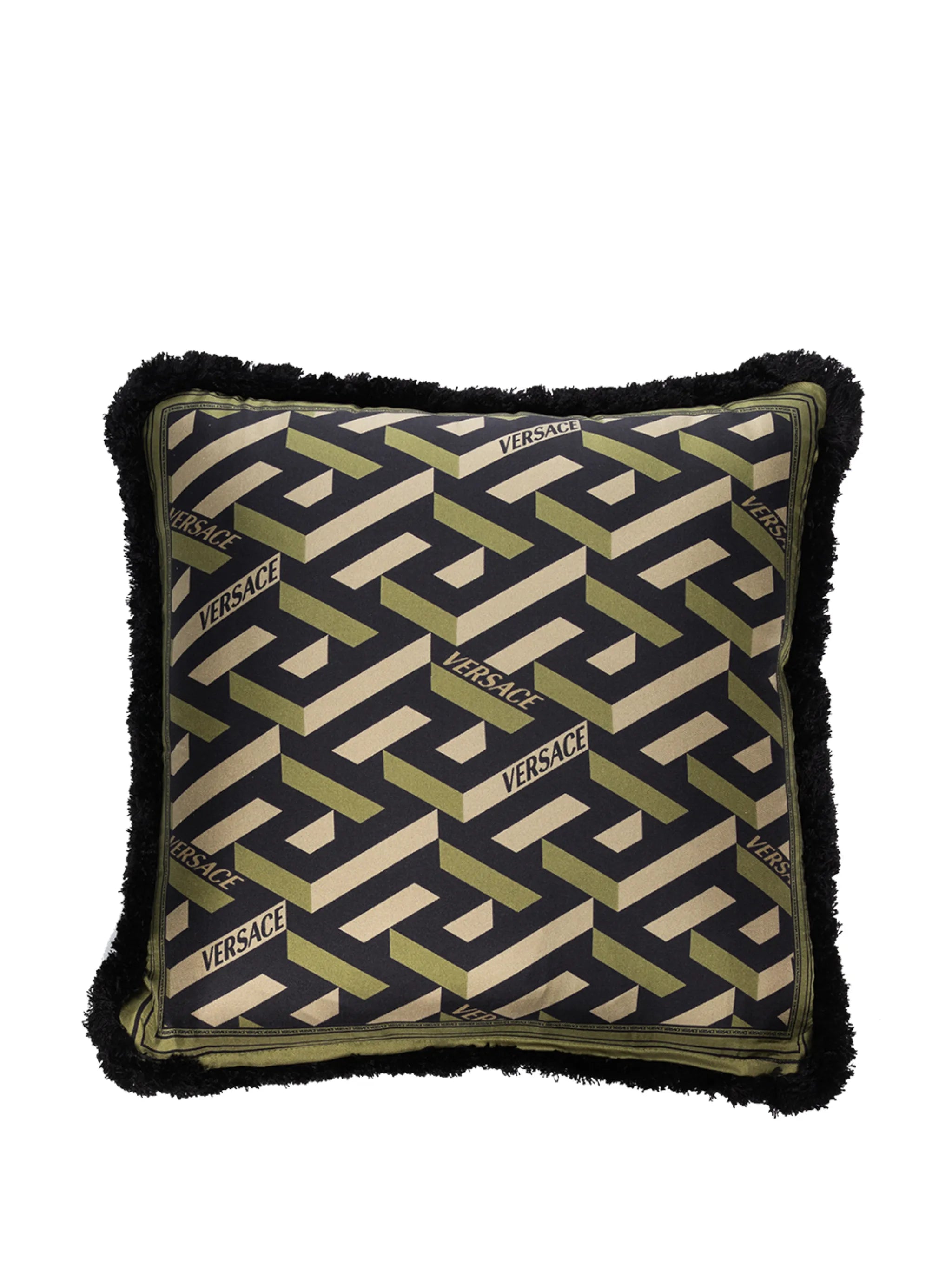 double-sided monogram logo cushion