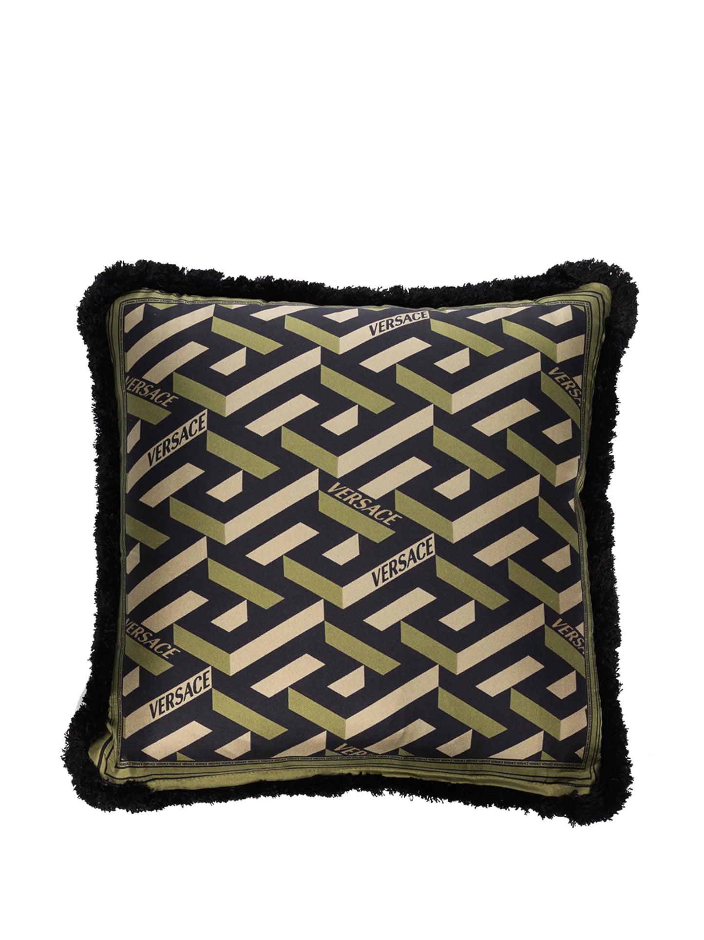 double-sided monogram logo cushion