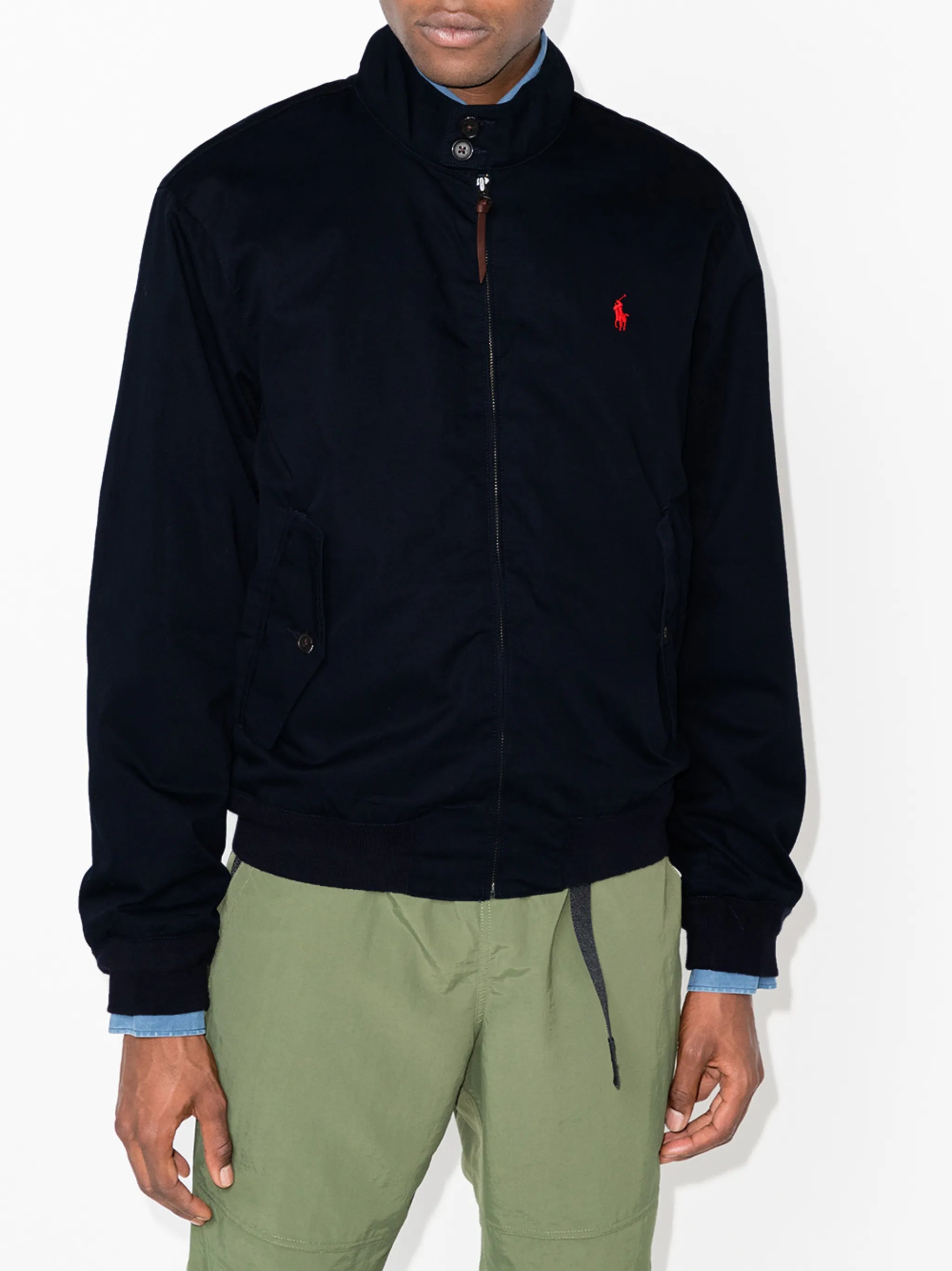 embroidered Pony zip-up jacket