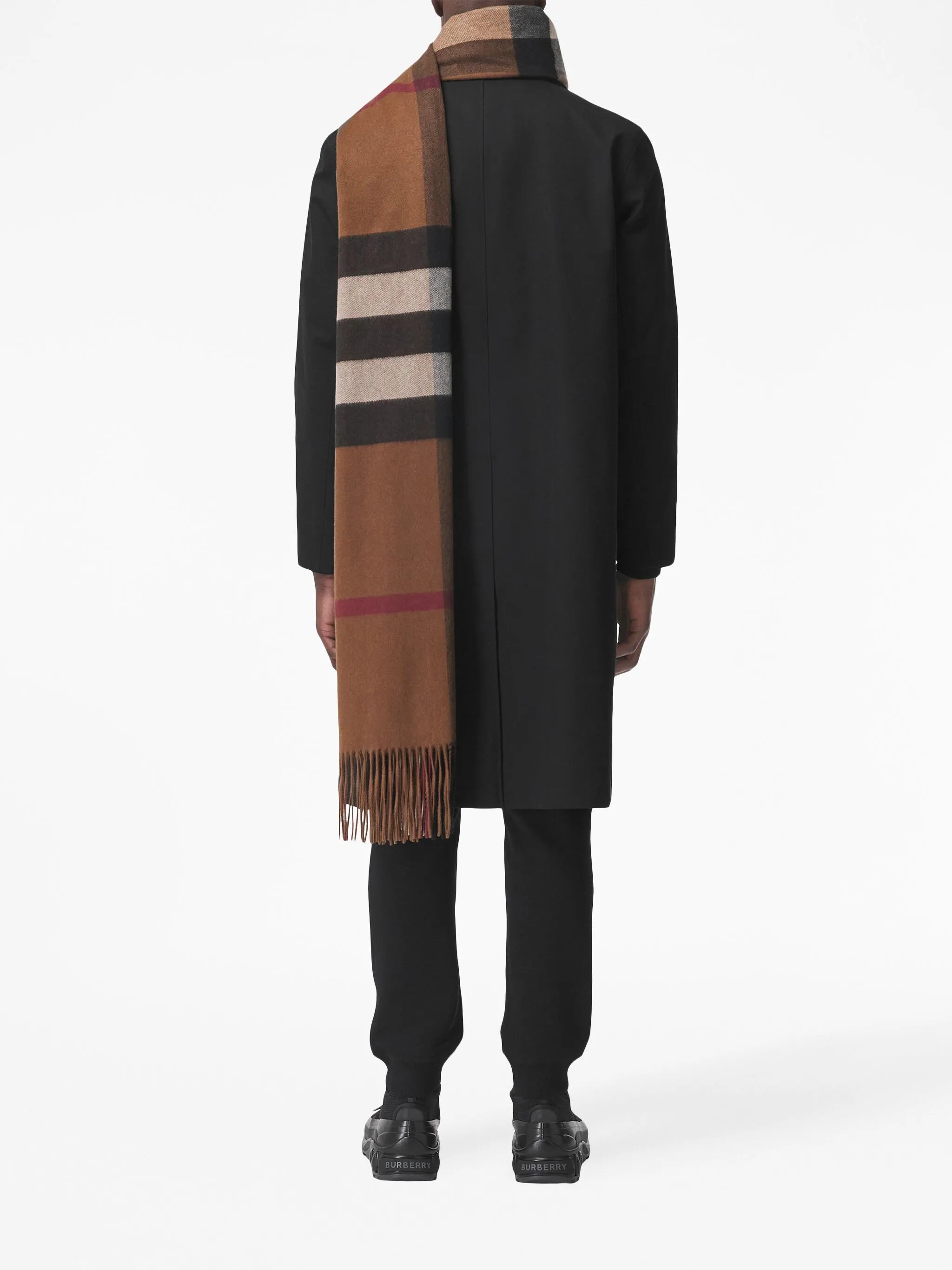 oversized checked cashmere scarf