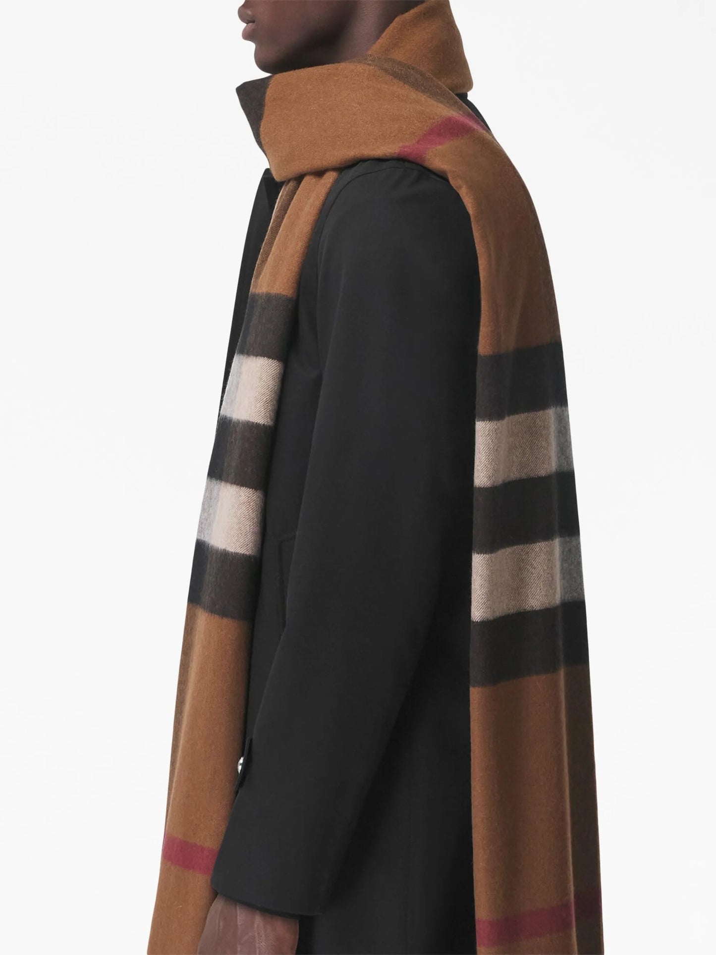 oversized checked cashmere scarf