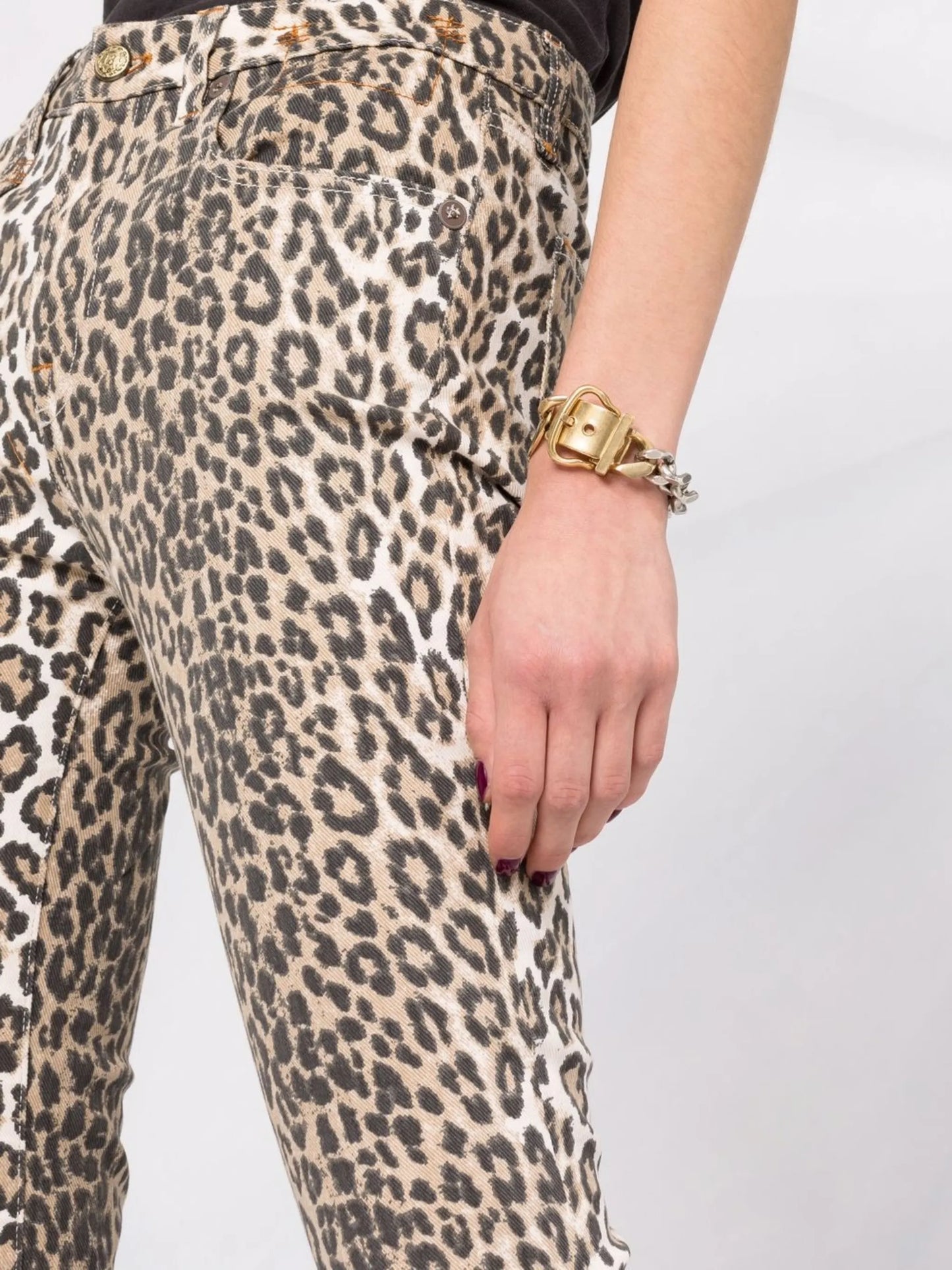 mid-rise flared jeans