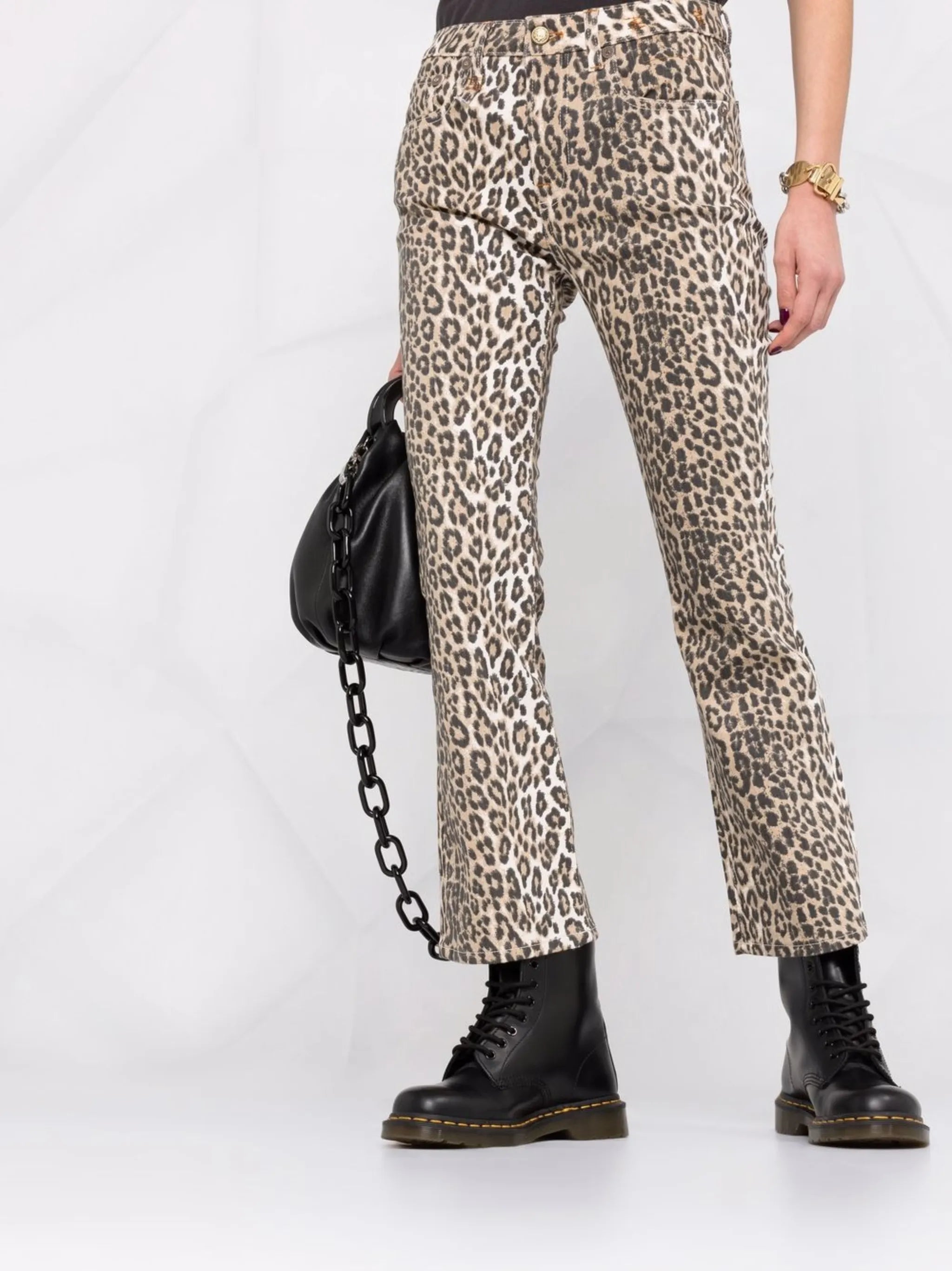 mid-rise flared jeans