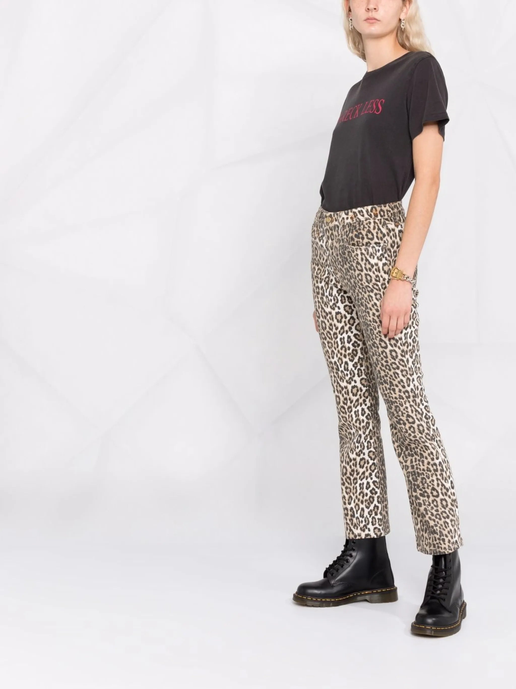 mid-rise flared jeans