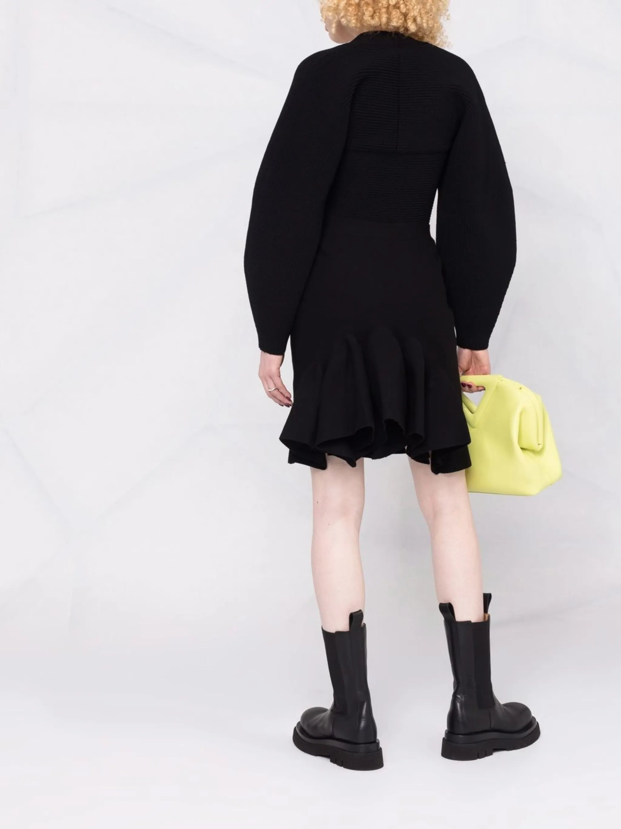 peplum-hem knitted skirt