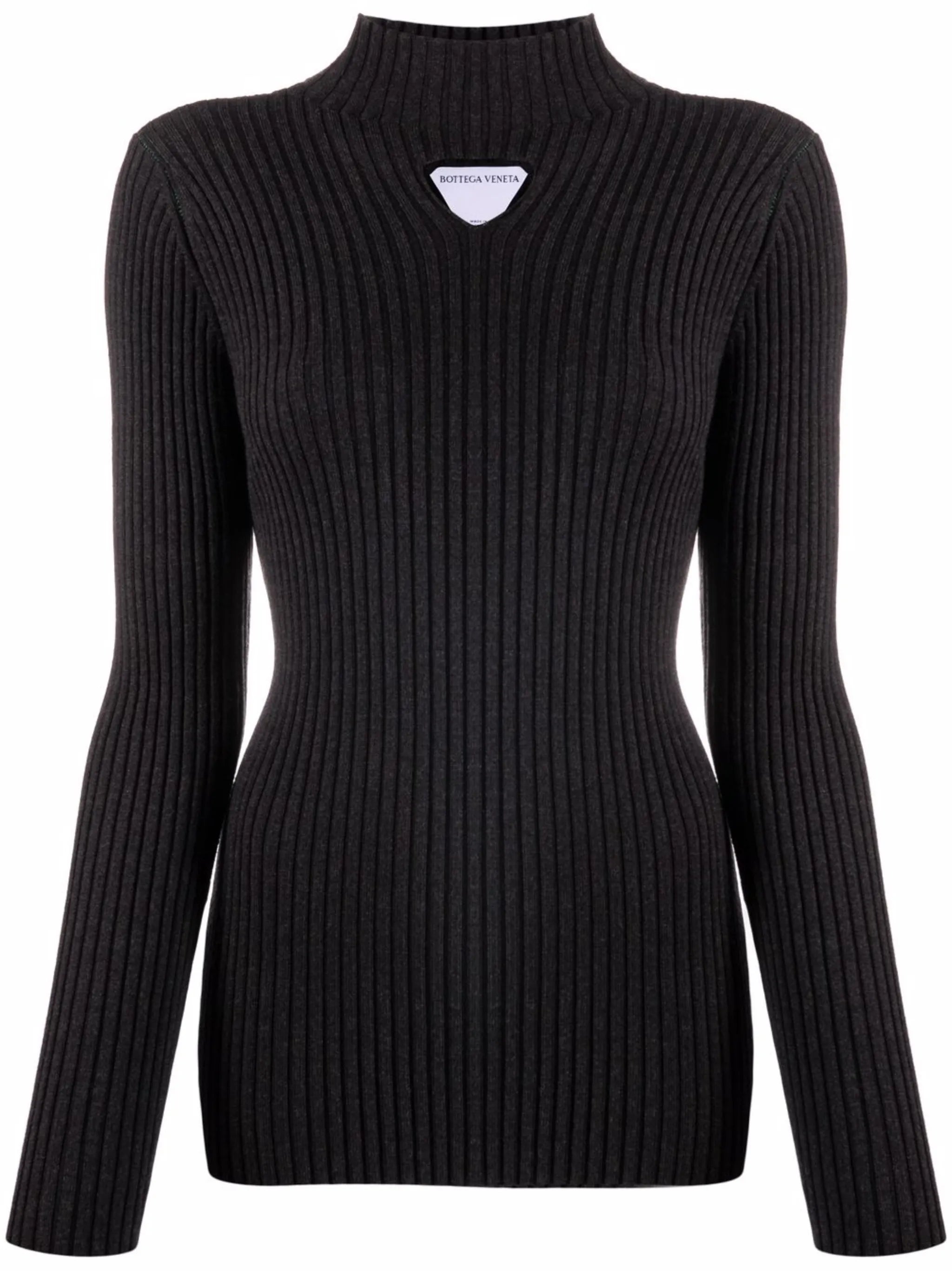 cutout-detail ribbed jumper