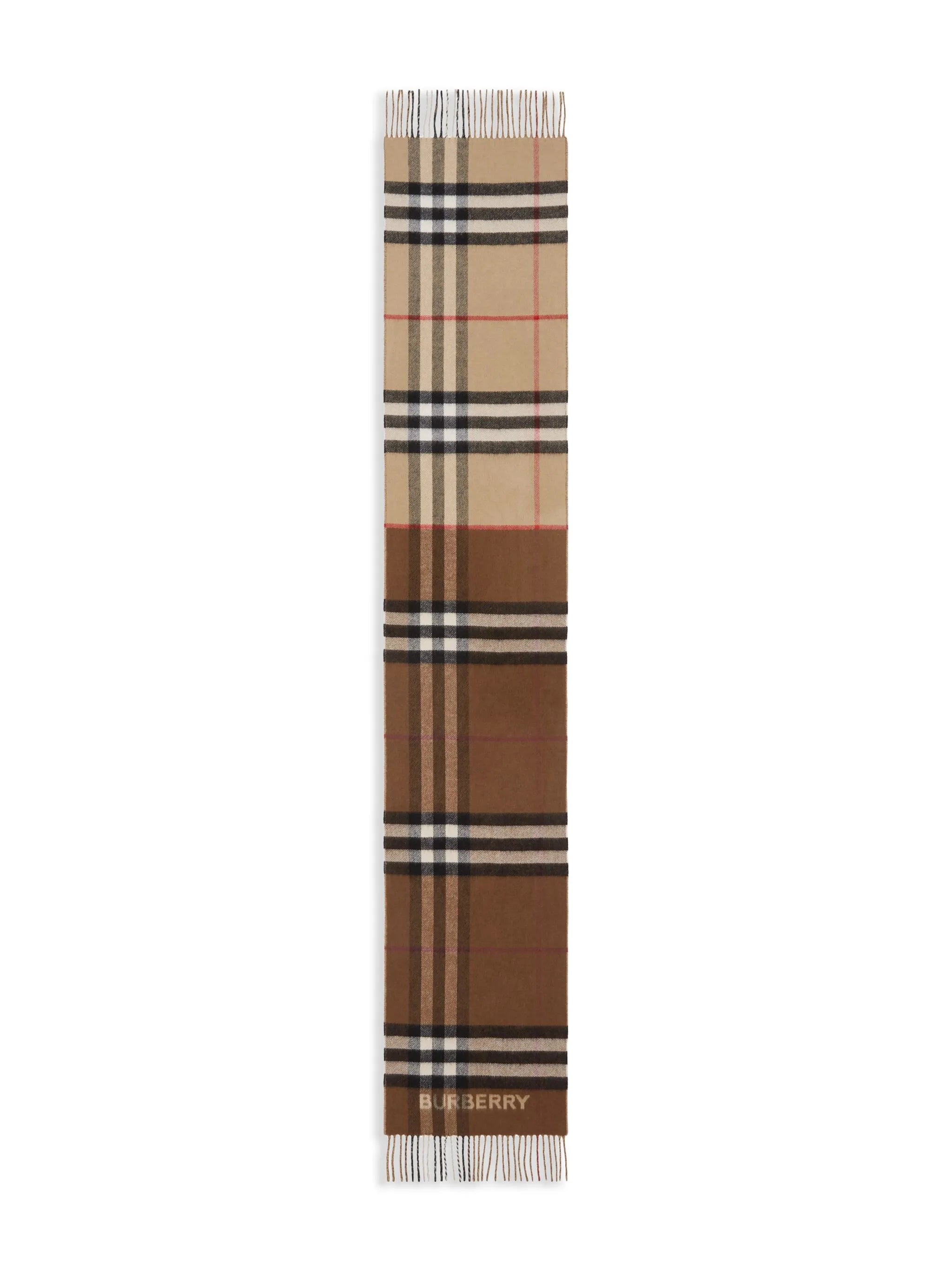 two-tone checked cashmere scarf