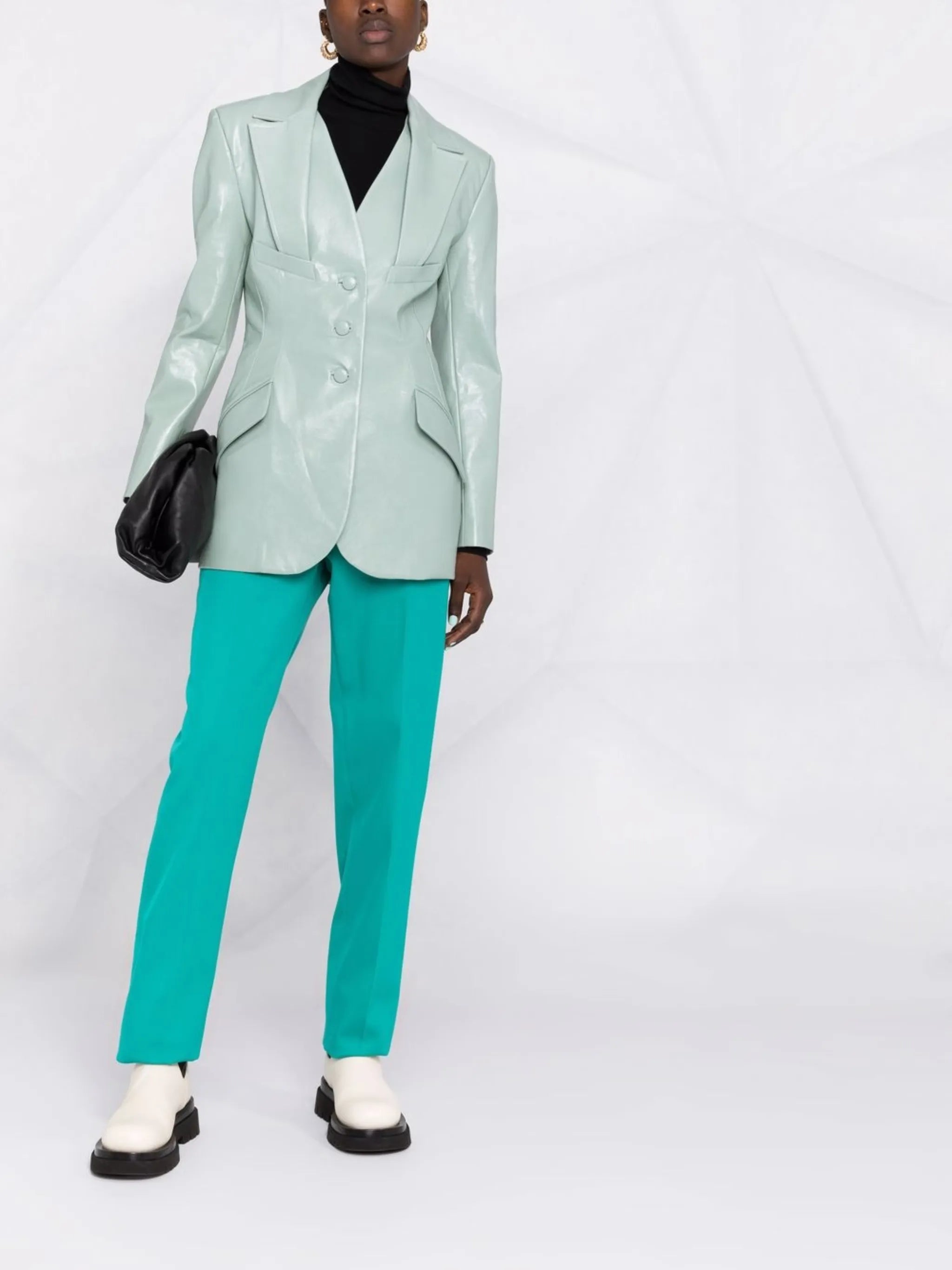 high-waist straight trousers