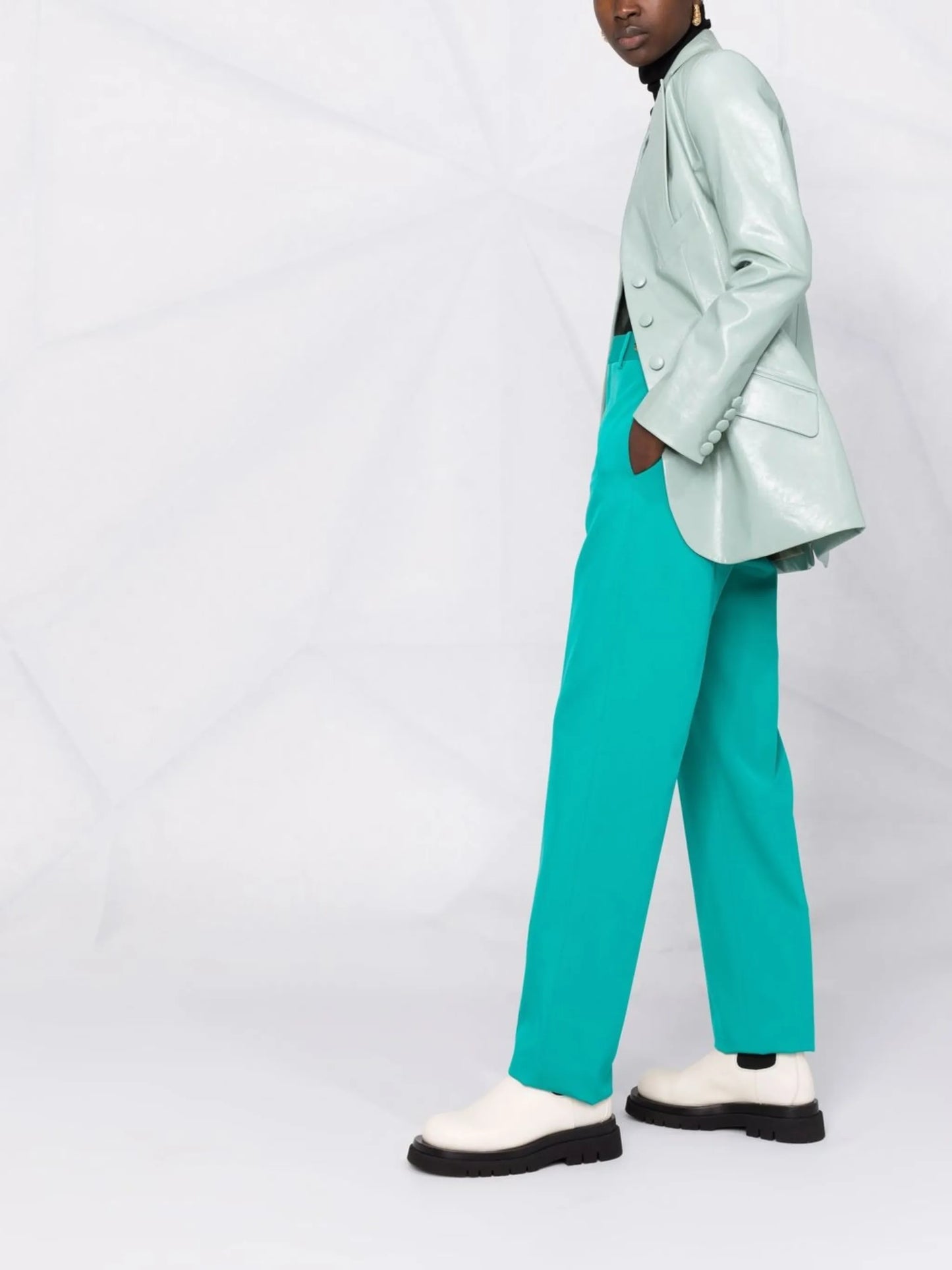 high-waist straight trousers
