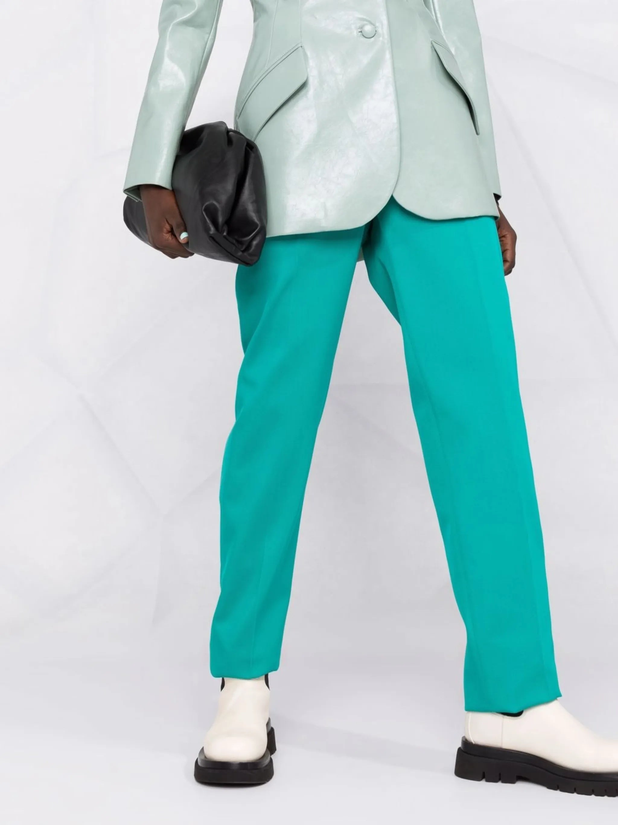 high-waist straight trousers