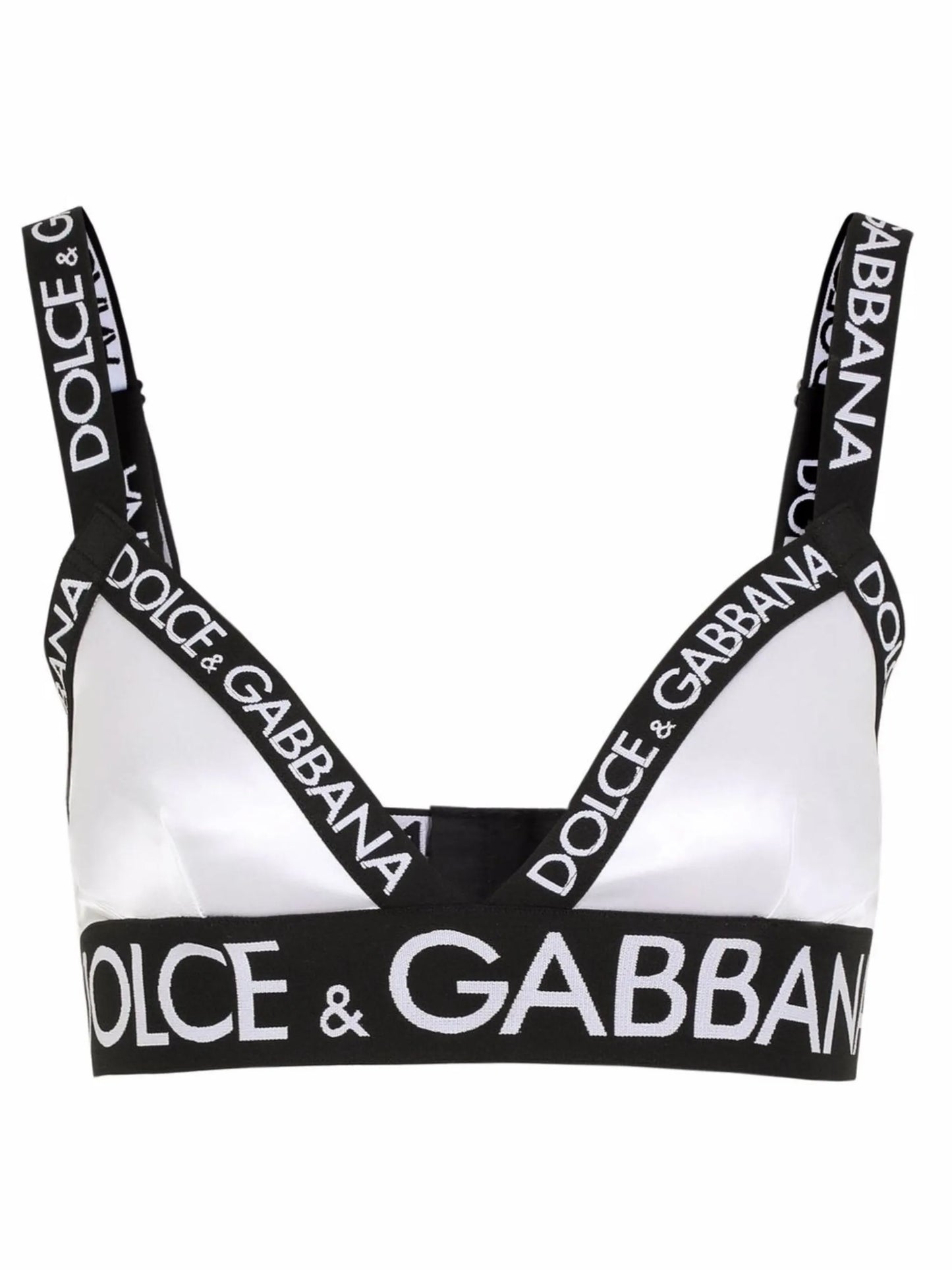 logo-tape satin triangle bra