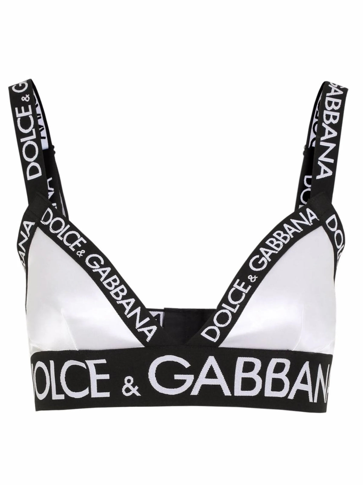 logo-tape satin triangle bra