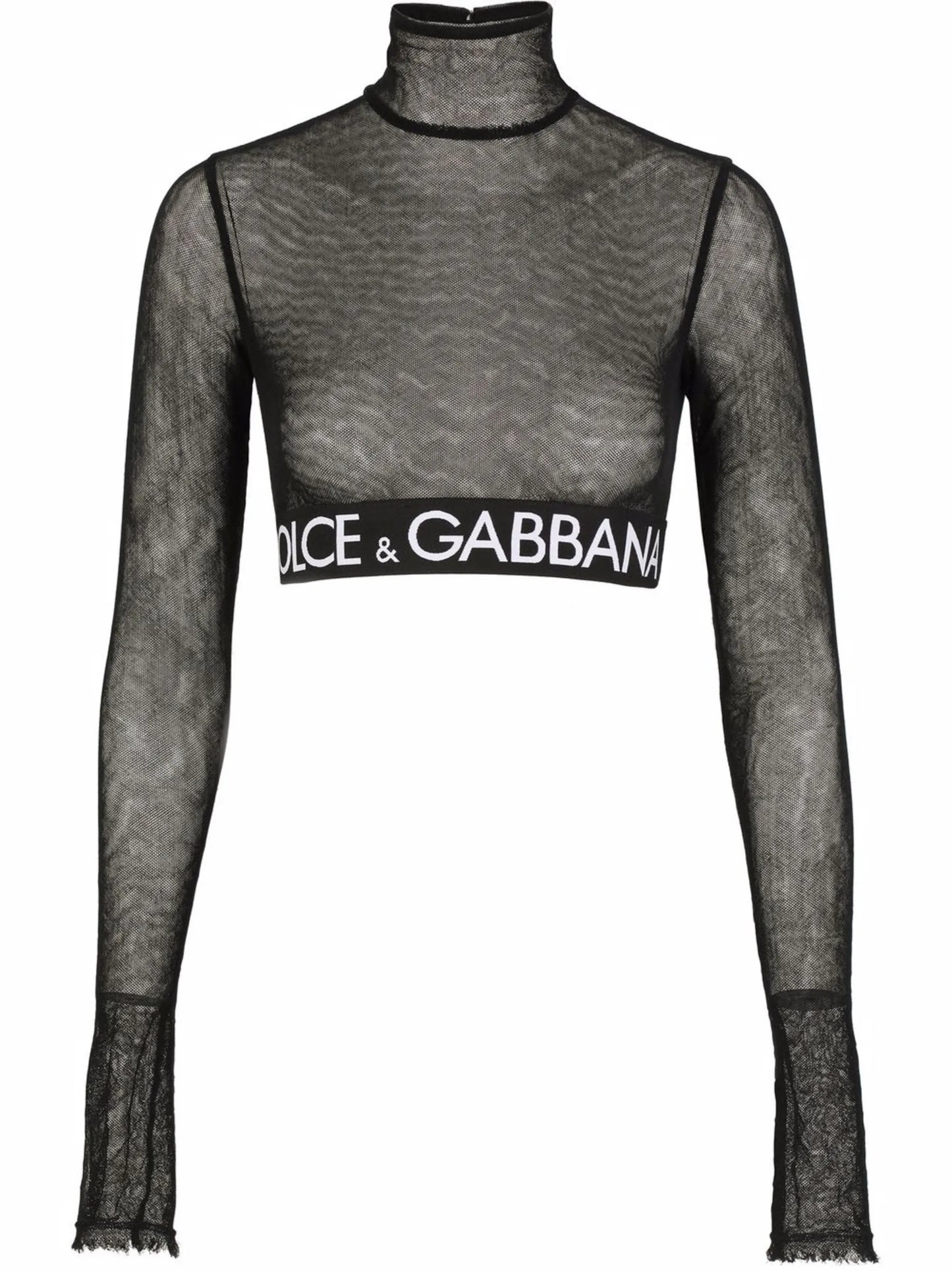 logo-underband tulle crop top