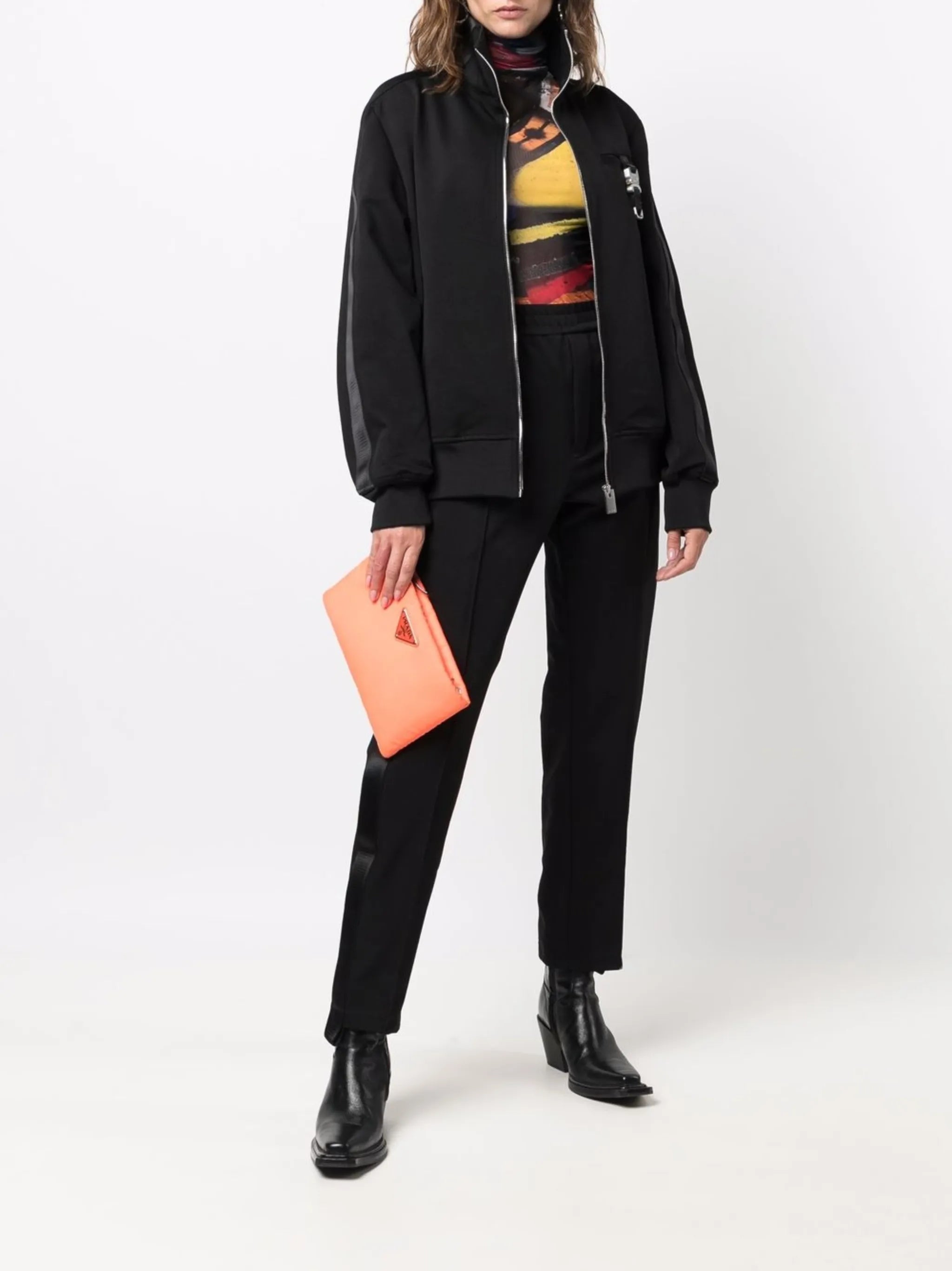zipped bomber jacket