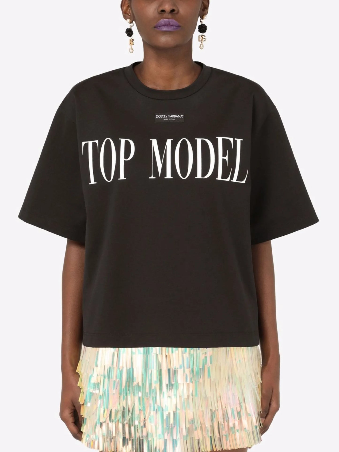 slogan-print T-shirt