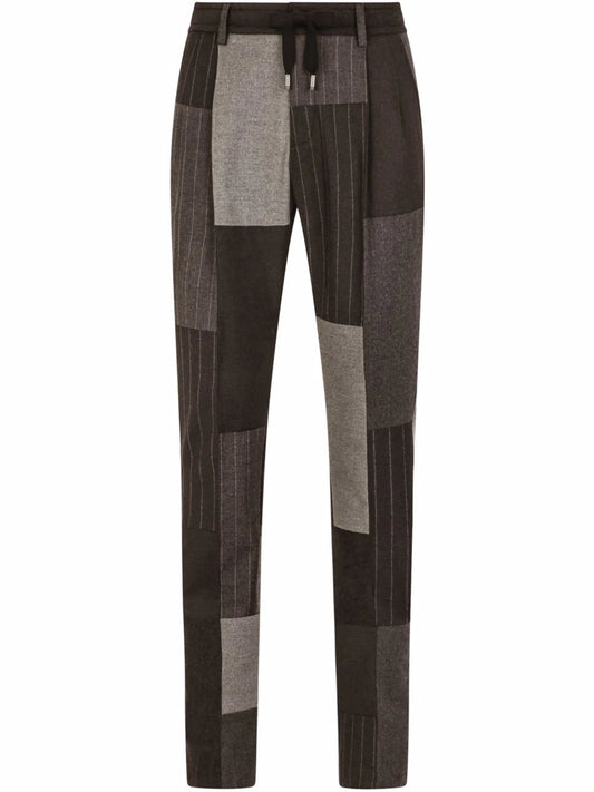 multi-panel drawstring-fastening trousers