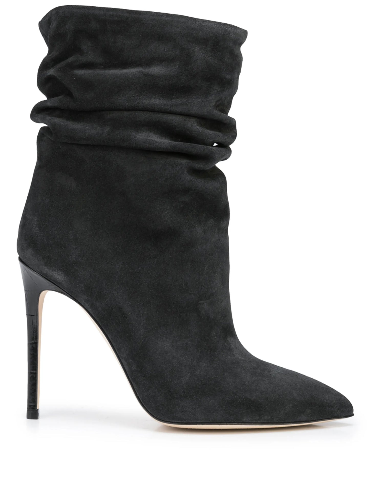 Slouchy pointed-toe ankle boots