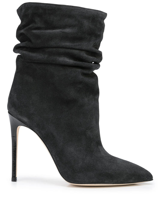 Slouchy pointed-toe ankle boots