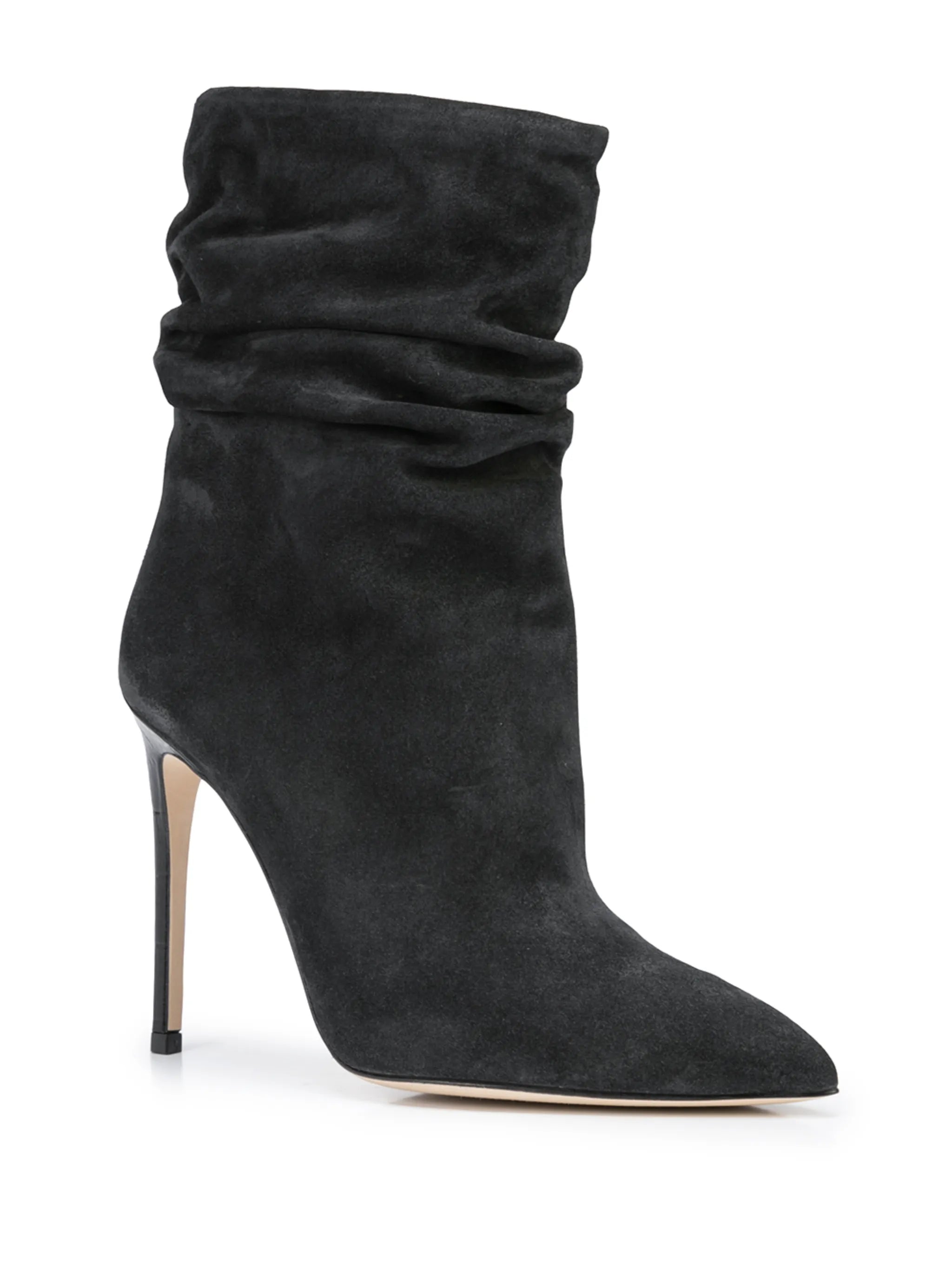 Slouchy pointed-toe ankle boots