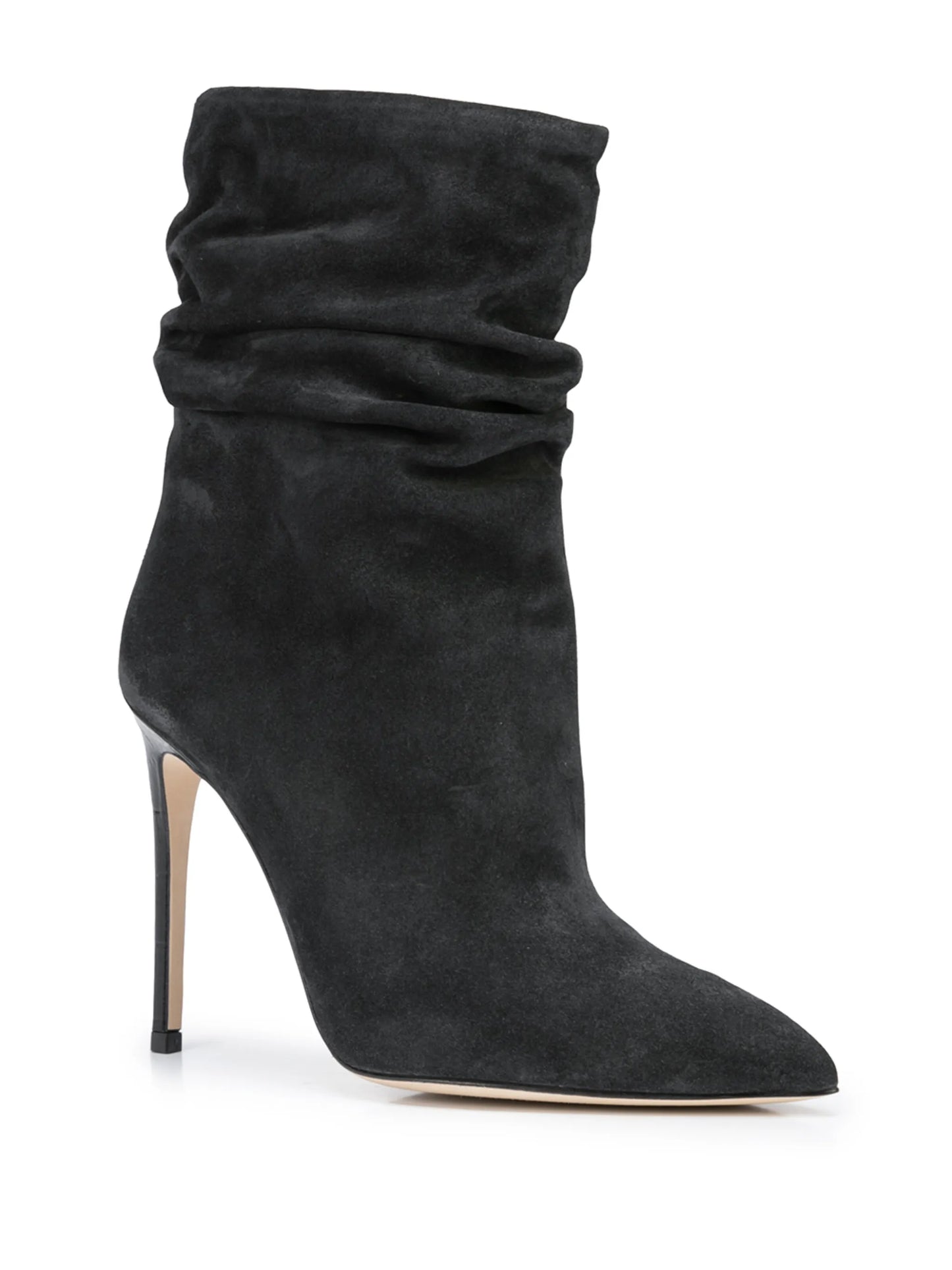 Slouchy pointed-toe ankle boots