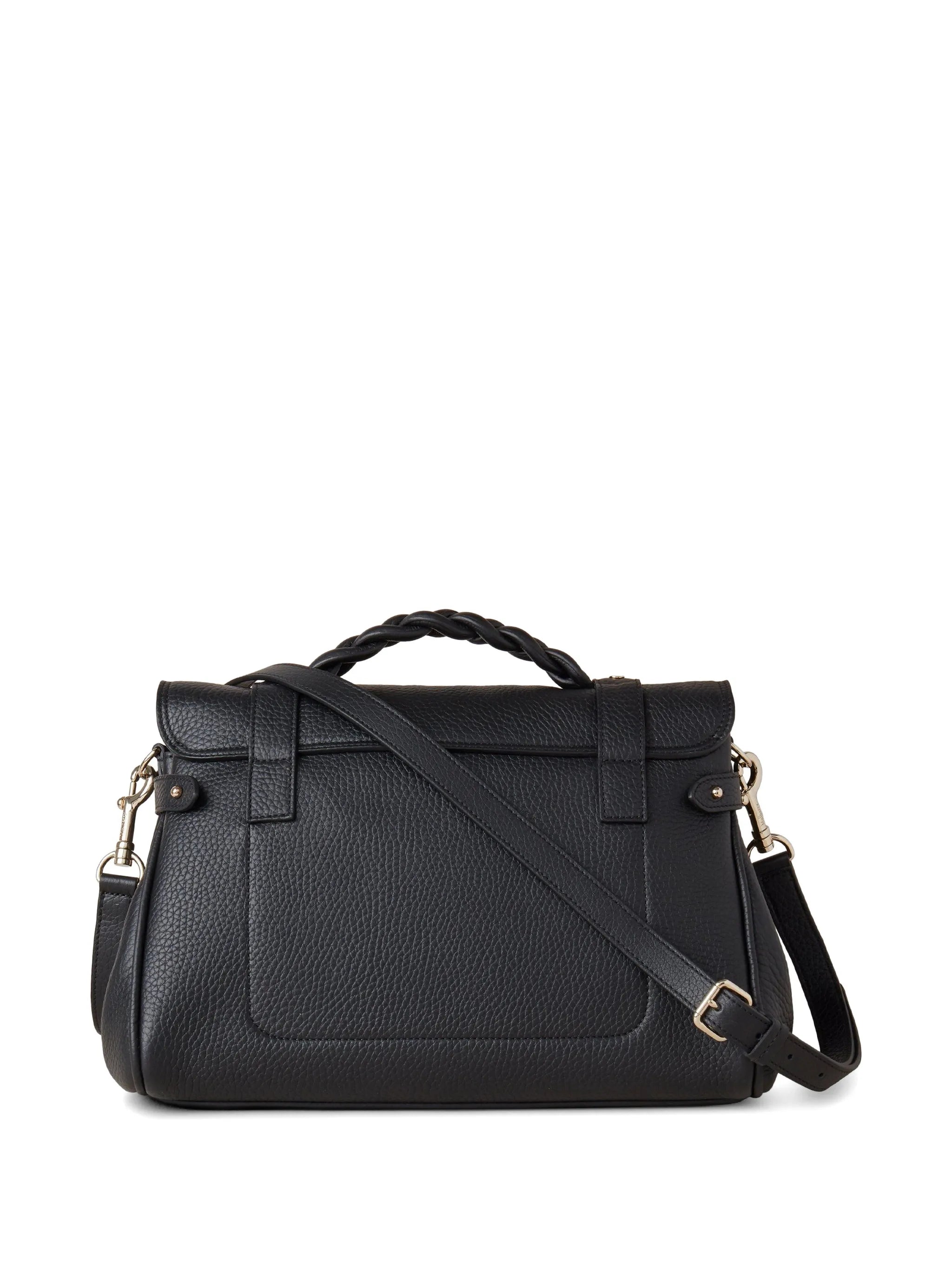 Alexa braided handle buckle tote bag
