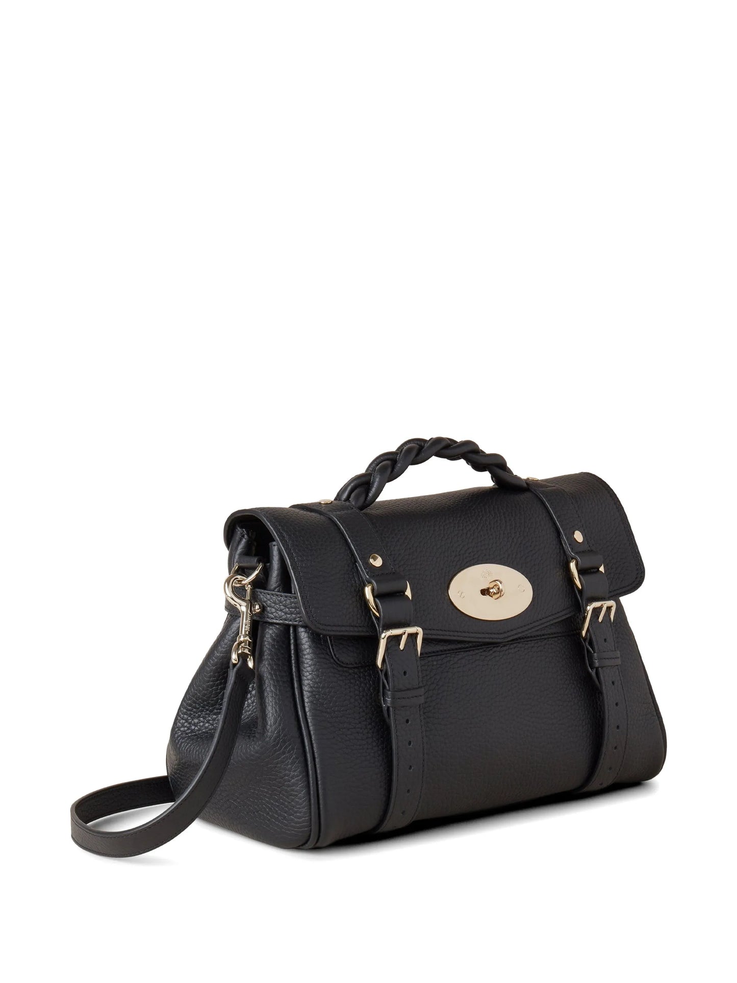 Alexa braided handle buckle tote bag