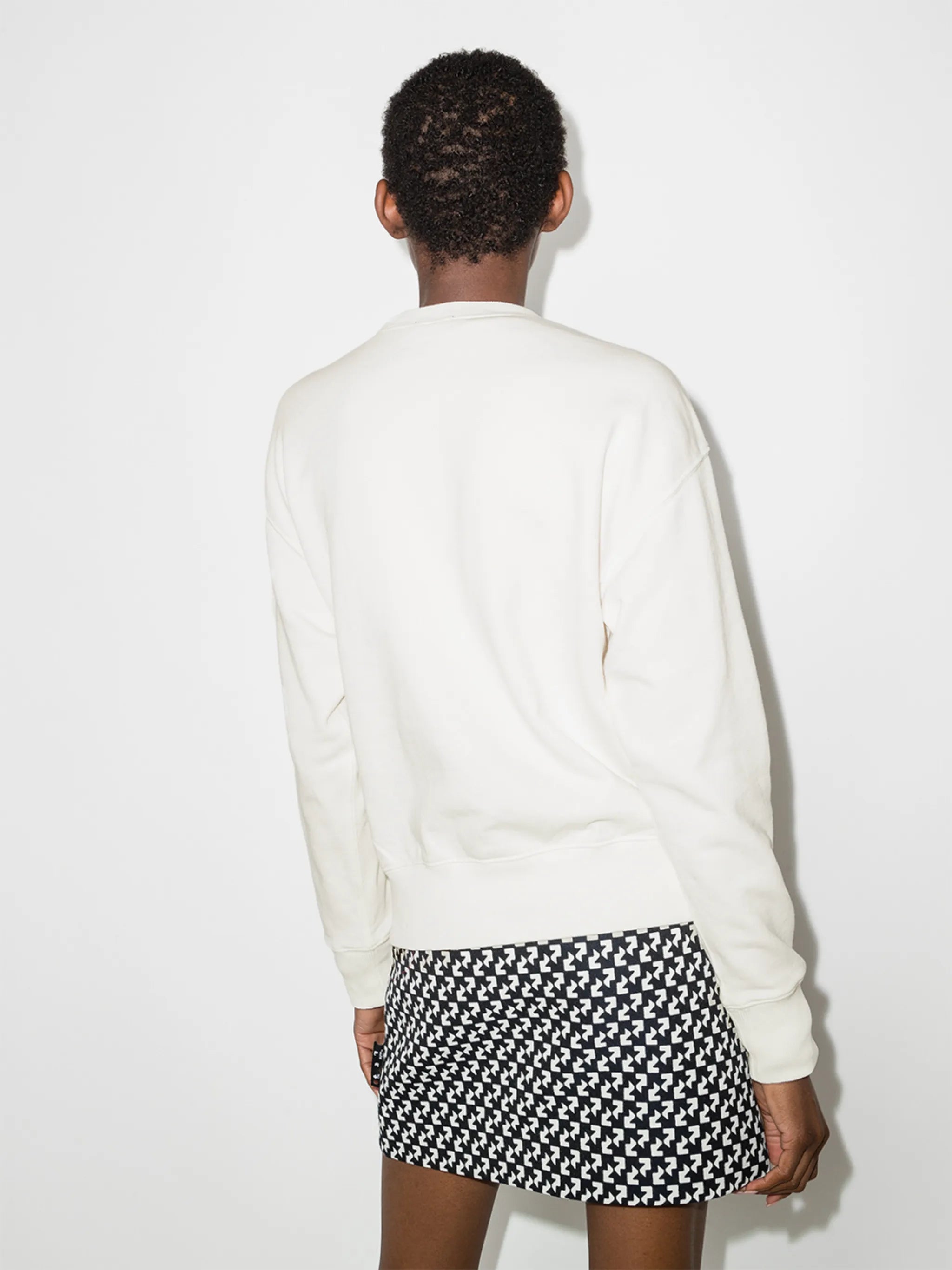 beaded logo cotton sweatshirt