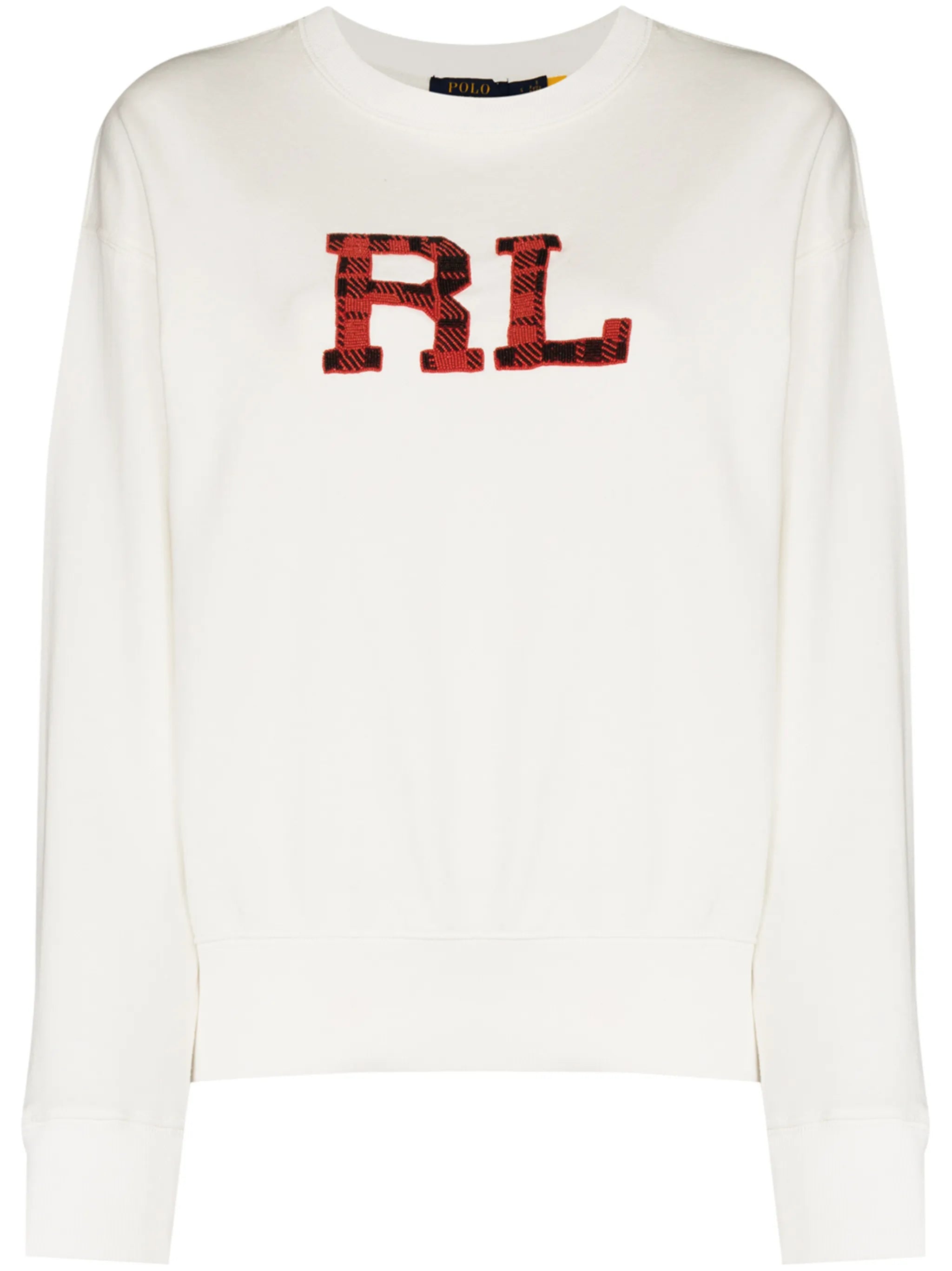 beaded logo cotton sweatshirt