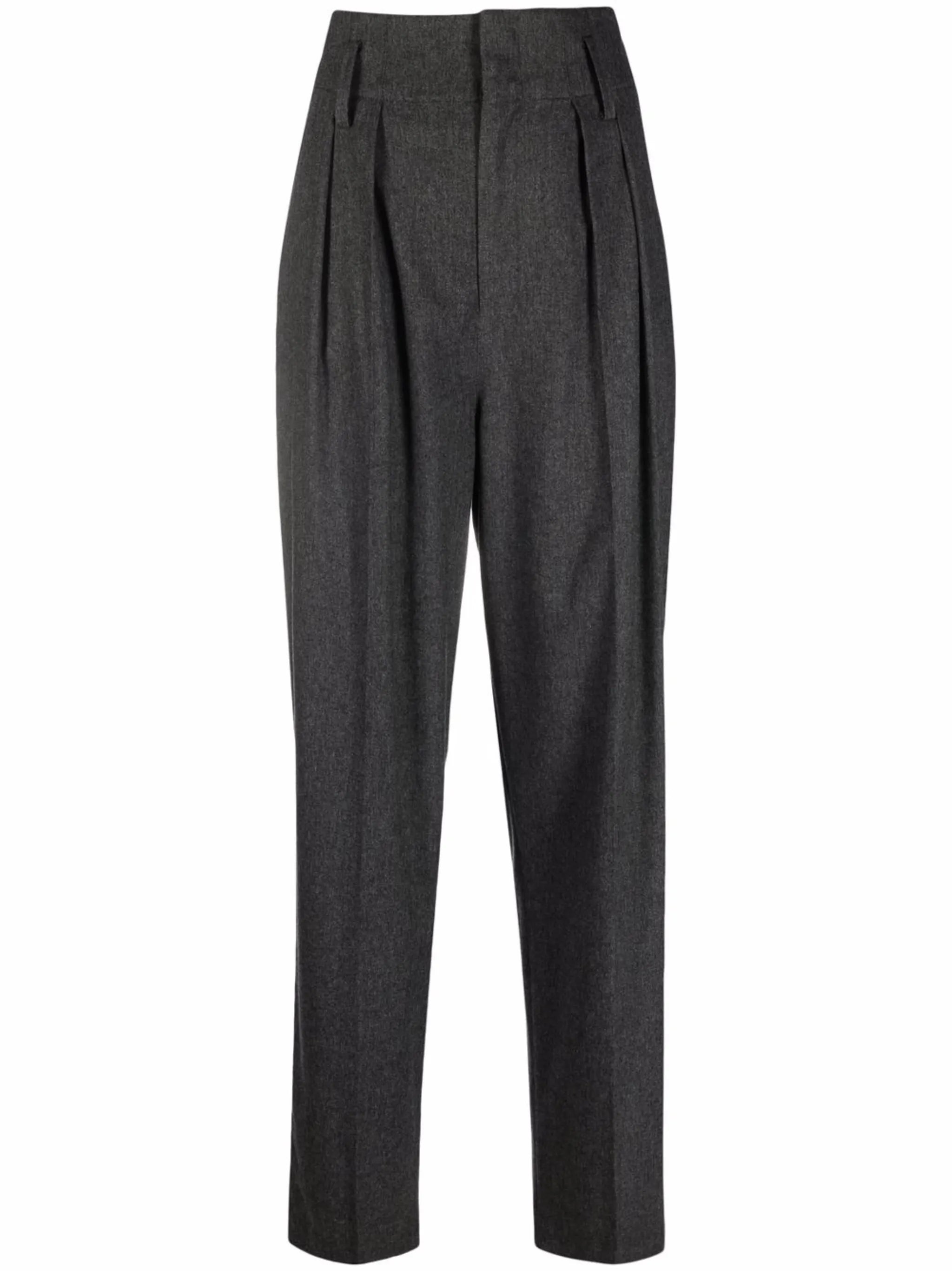 high-waisted suit trousers