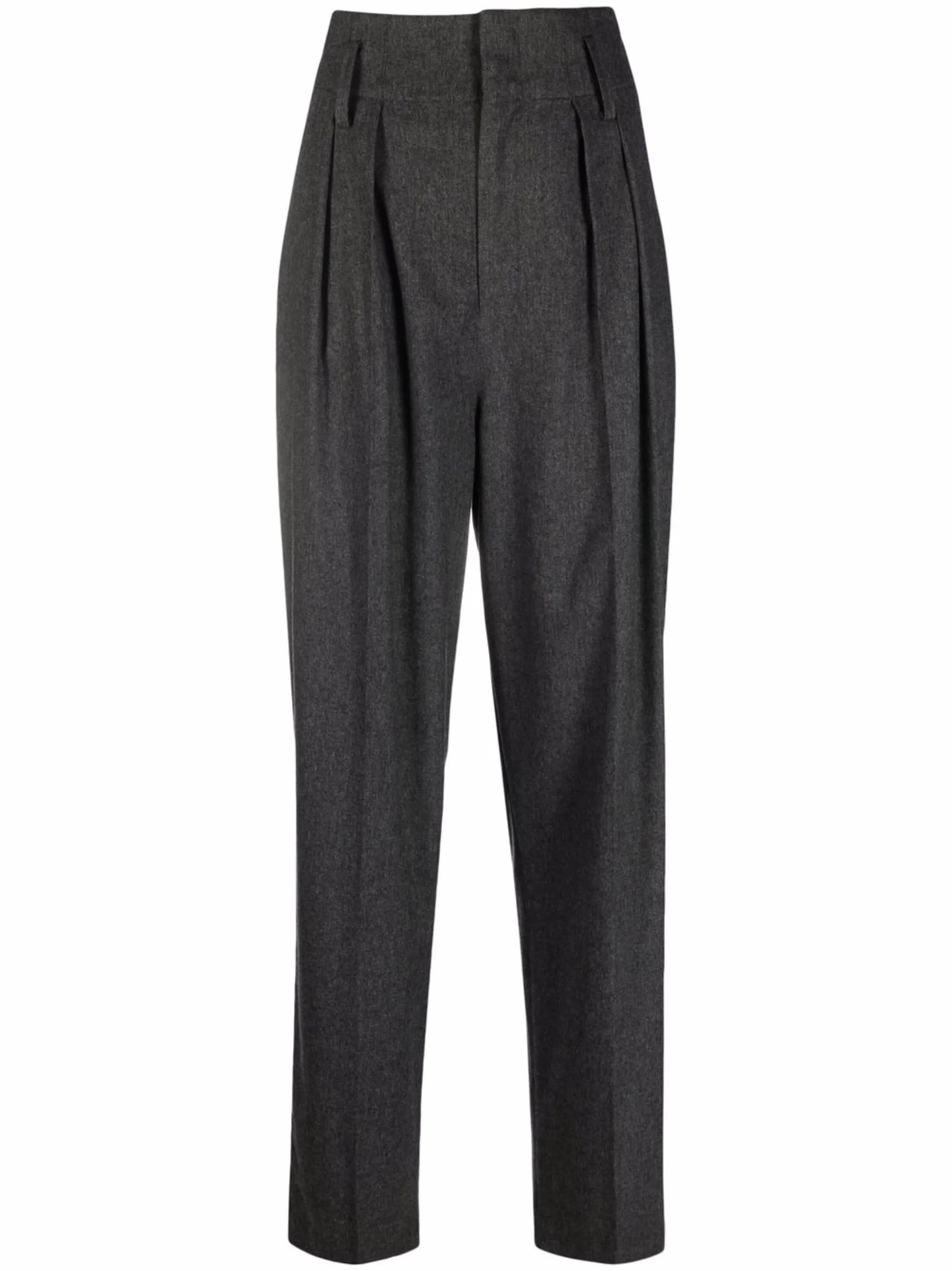 high-waisted suit trousers