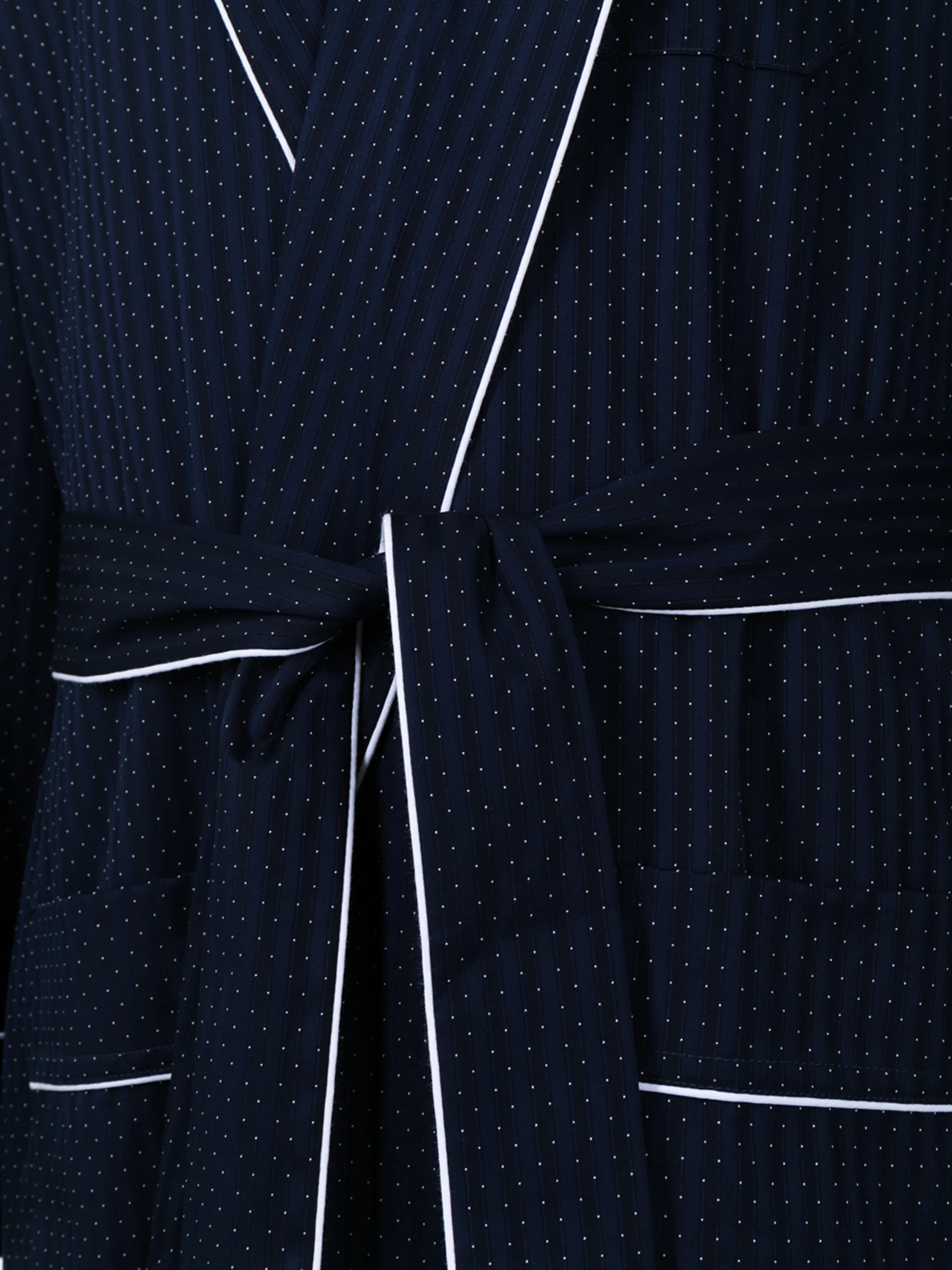 polka-dot tie-waist robe