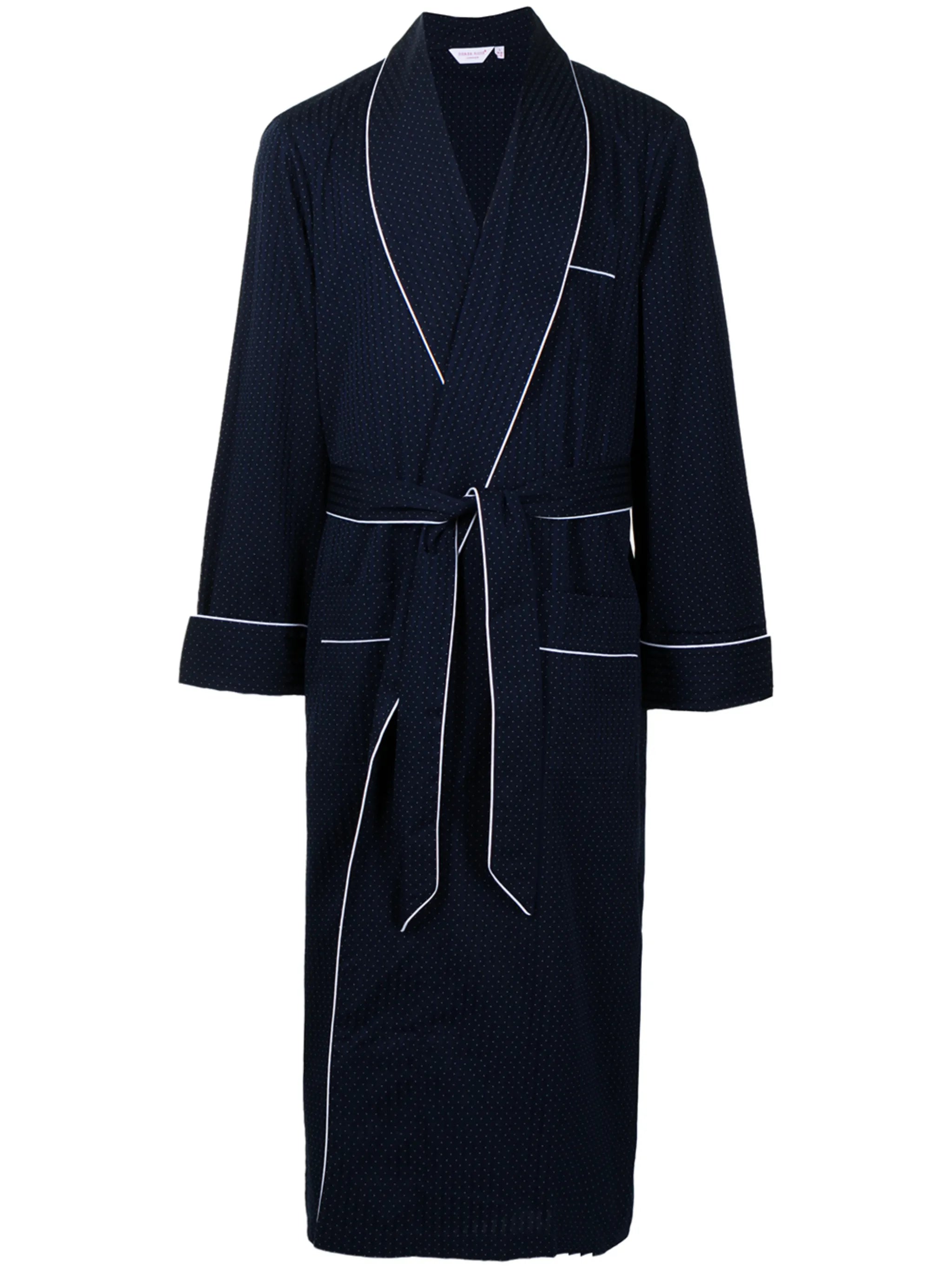 polka-dot tie-waist robe