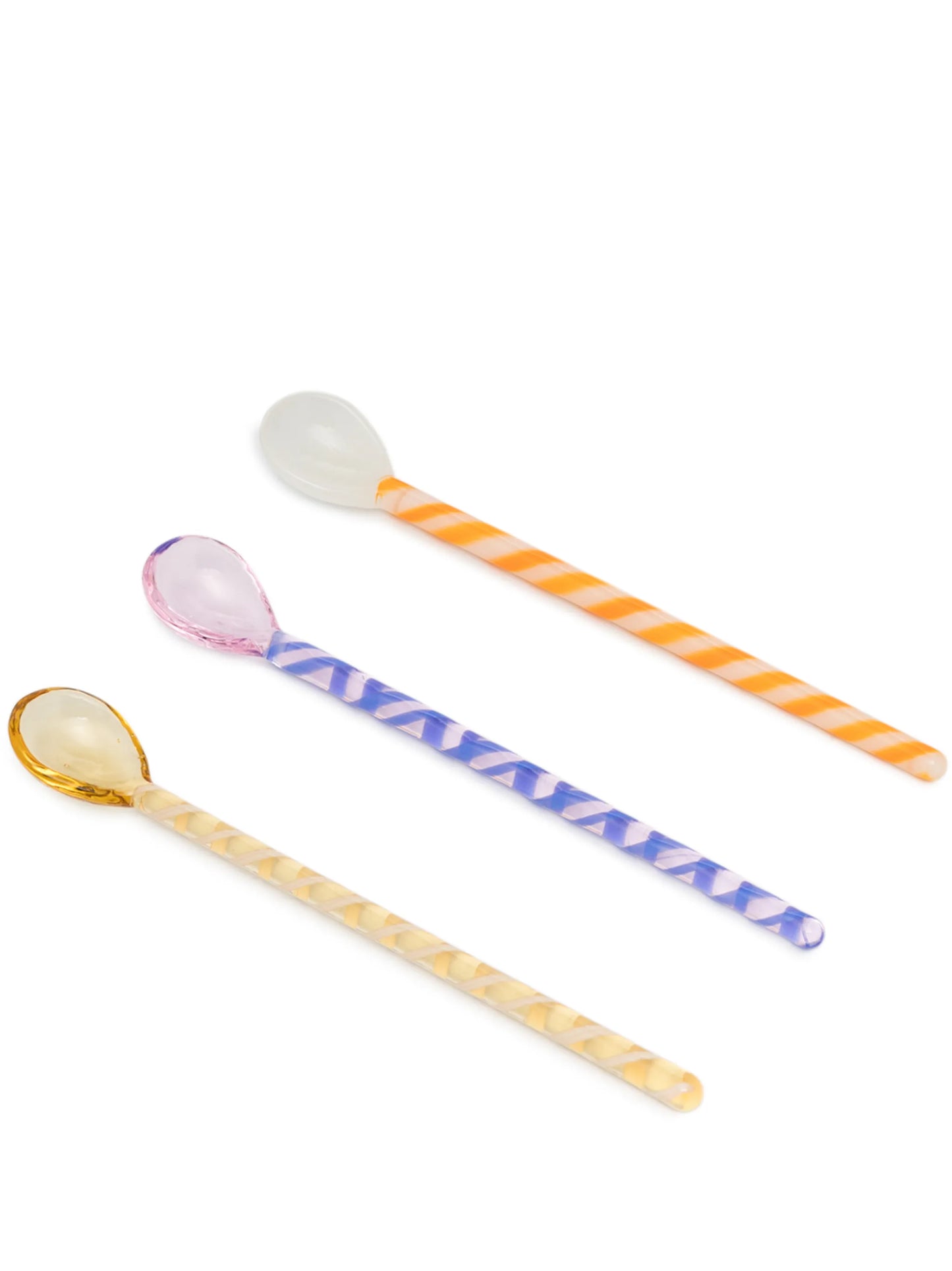 striped glass spoon set