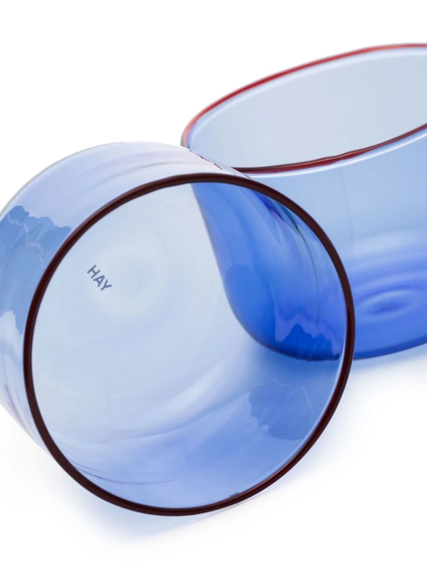 contrasting-rim glass tumblers (set of 2)