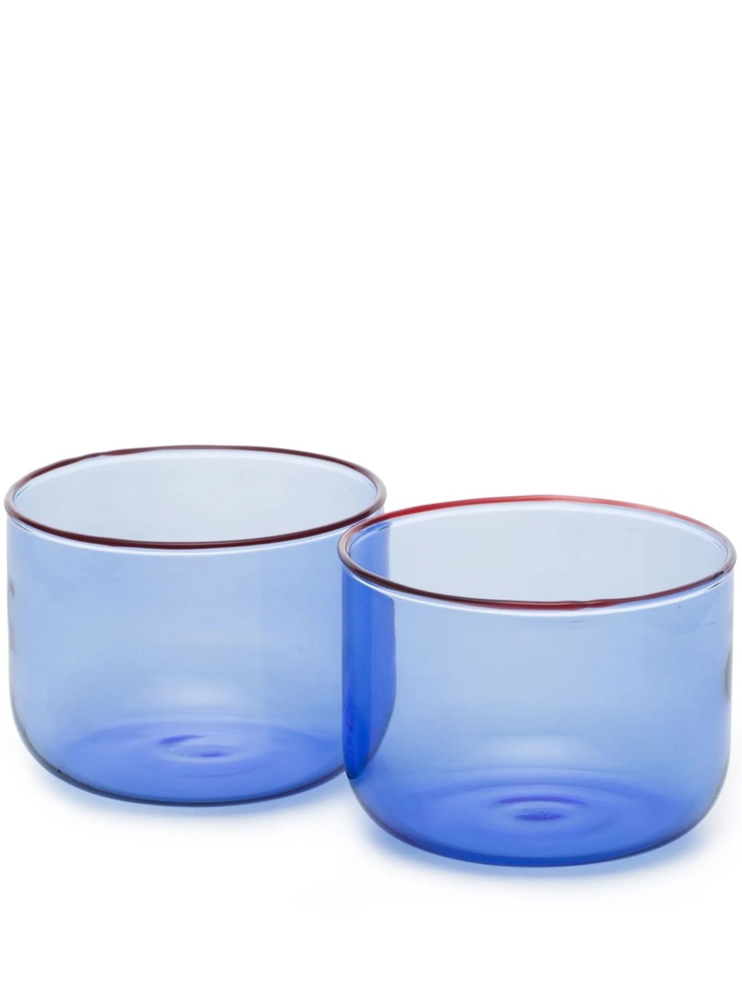 contrasting-rim glass tumblers (set of 2)