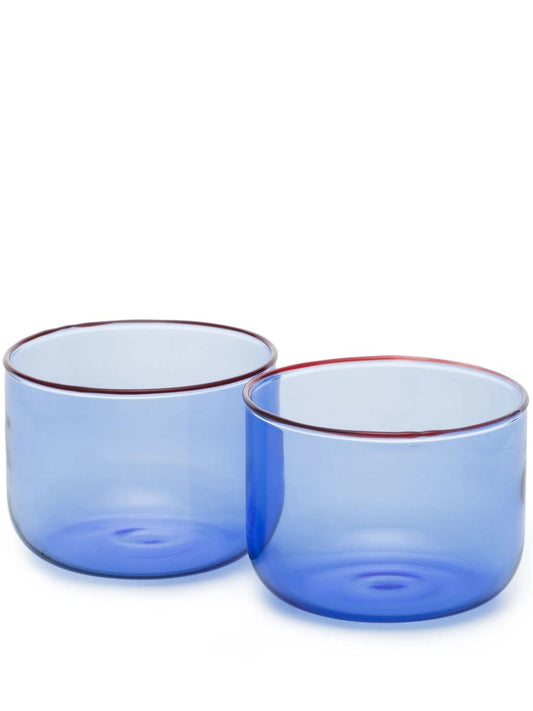 contrasting-rim glass tumblers (set of 2)