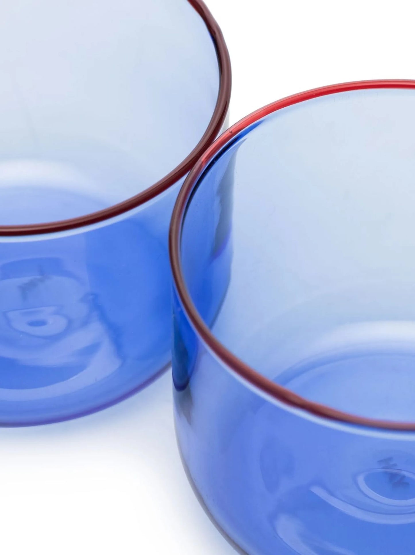 contrasting-rim glass tumblers (set of 2)