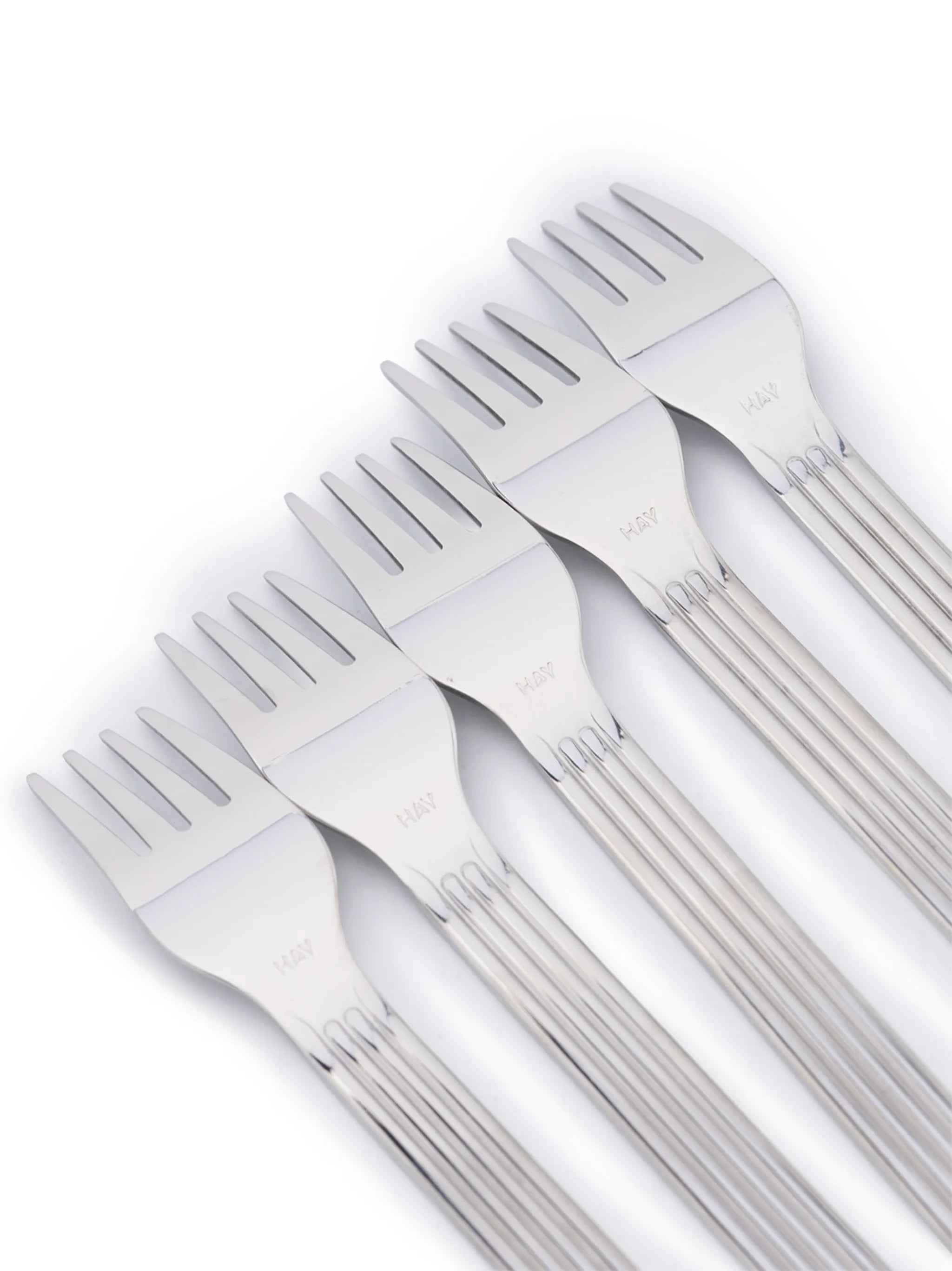 set of 5 ribbed forks