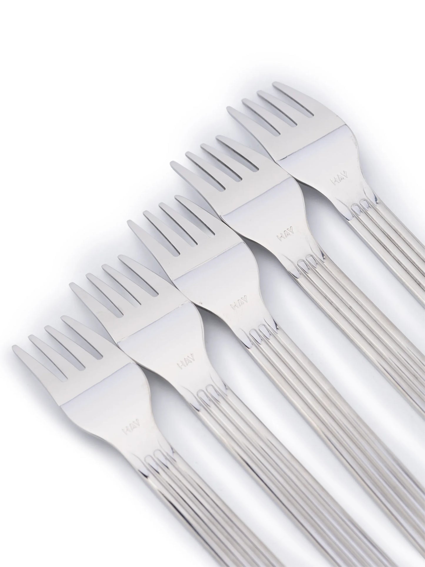 set of 5 ribbed forks