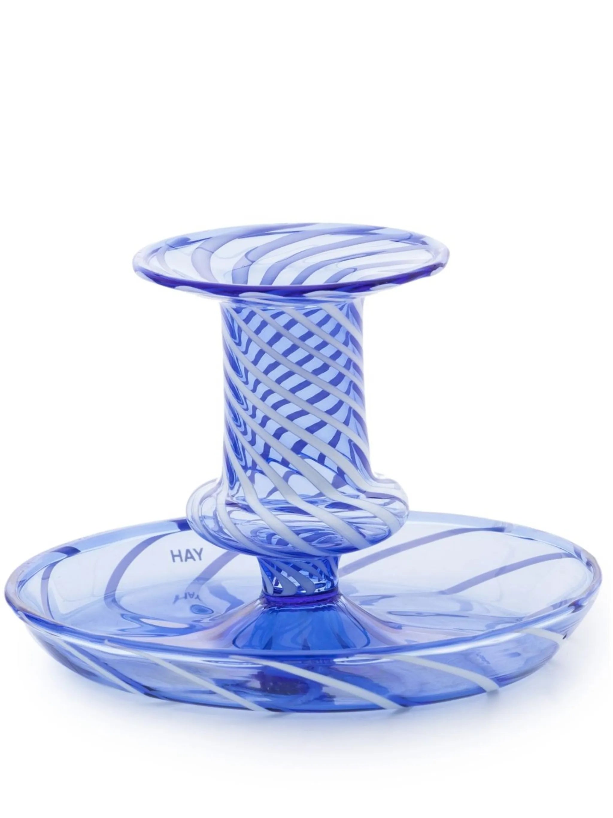 Flare Stripe glass candleholder