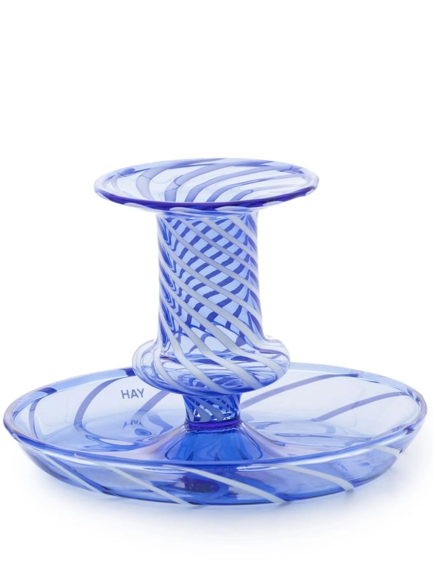 Flare Stripe glass candleholder